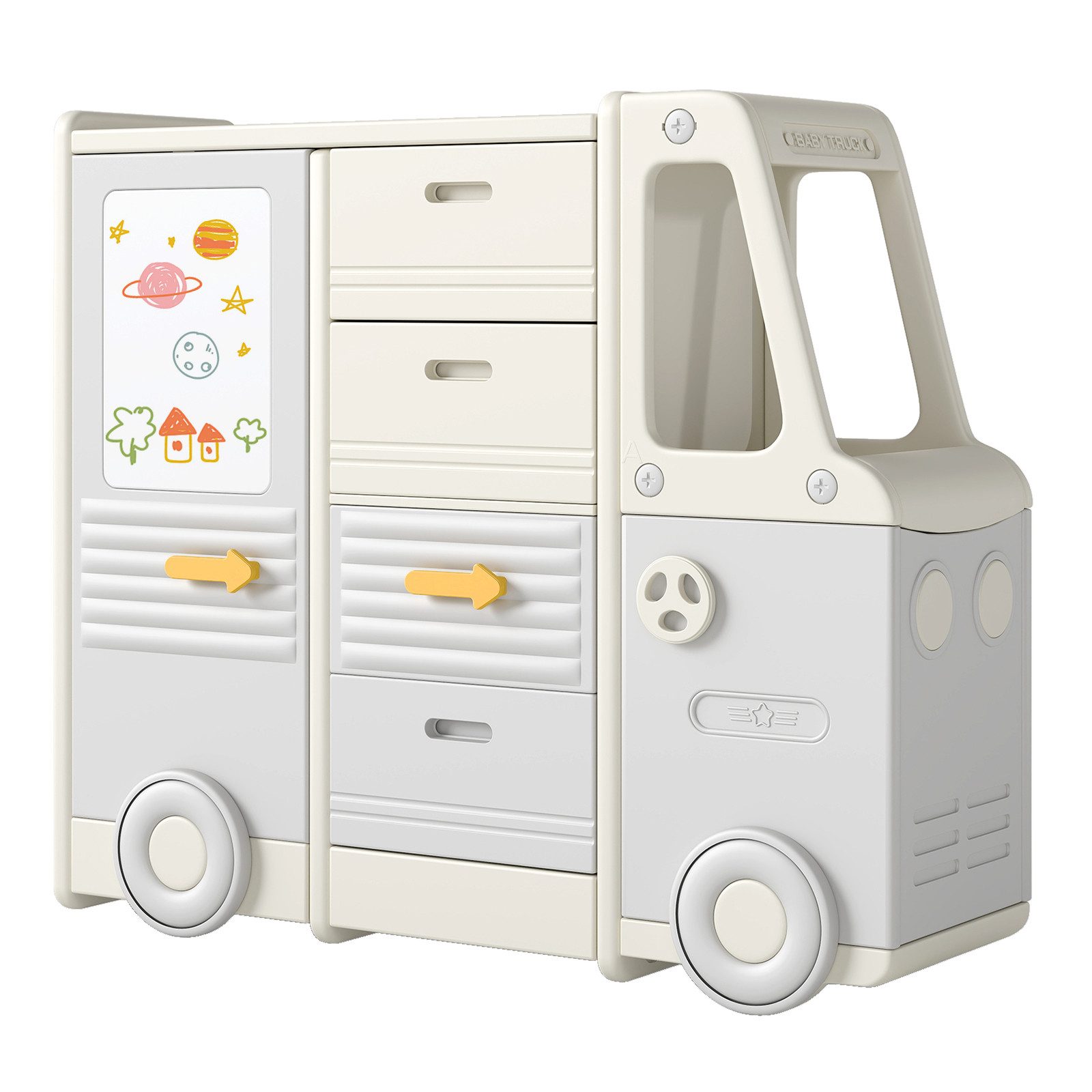 COSTWAY Kinderregal, 1-tlg., Spielzeugregal, Bücherregal, mit Schubladen & Schränken