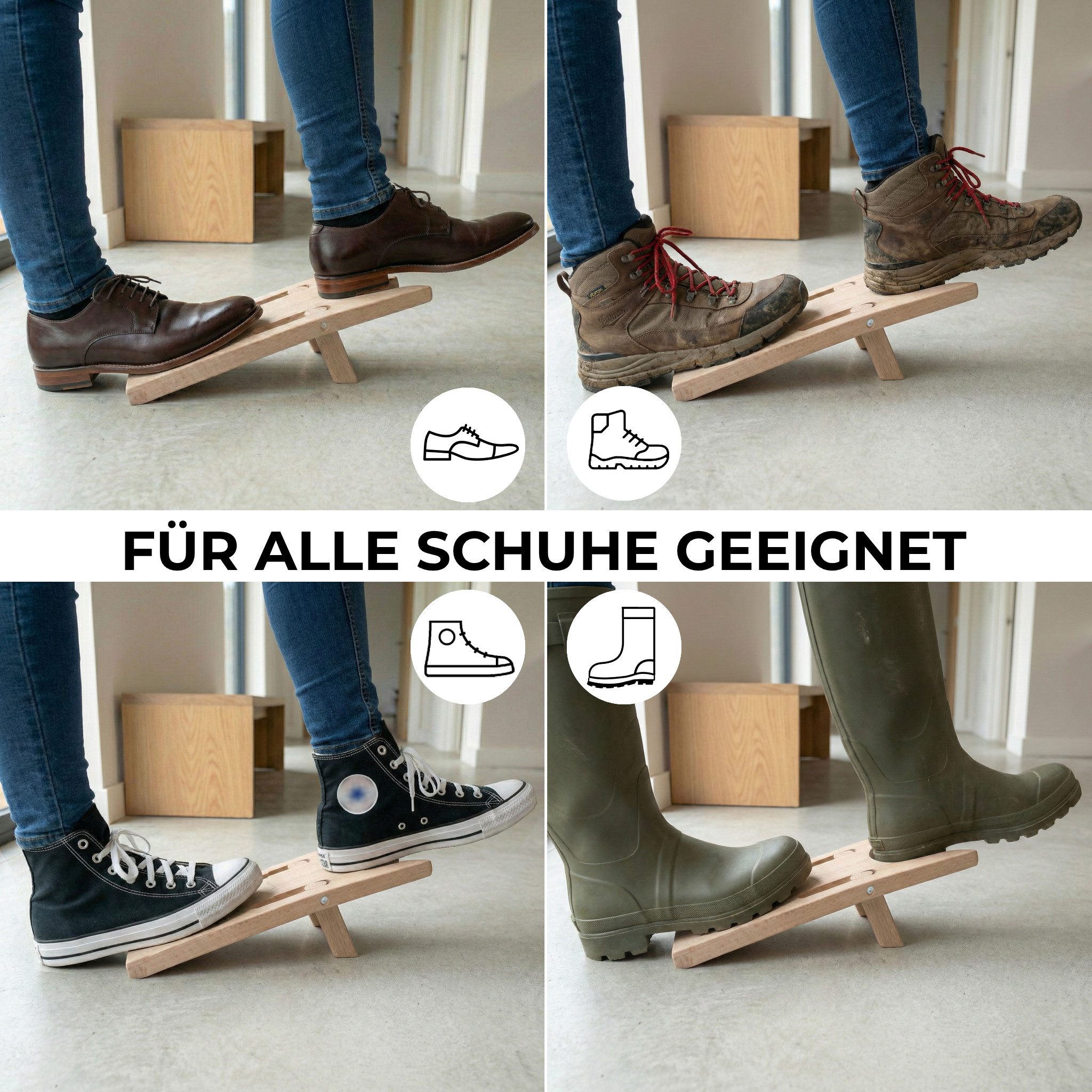 Langlauf Schuhbedarf Stiefelknecht Stiefelknecht Buchenholz platzsparend klappbar made in Germany, Made in Germany