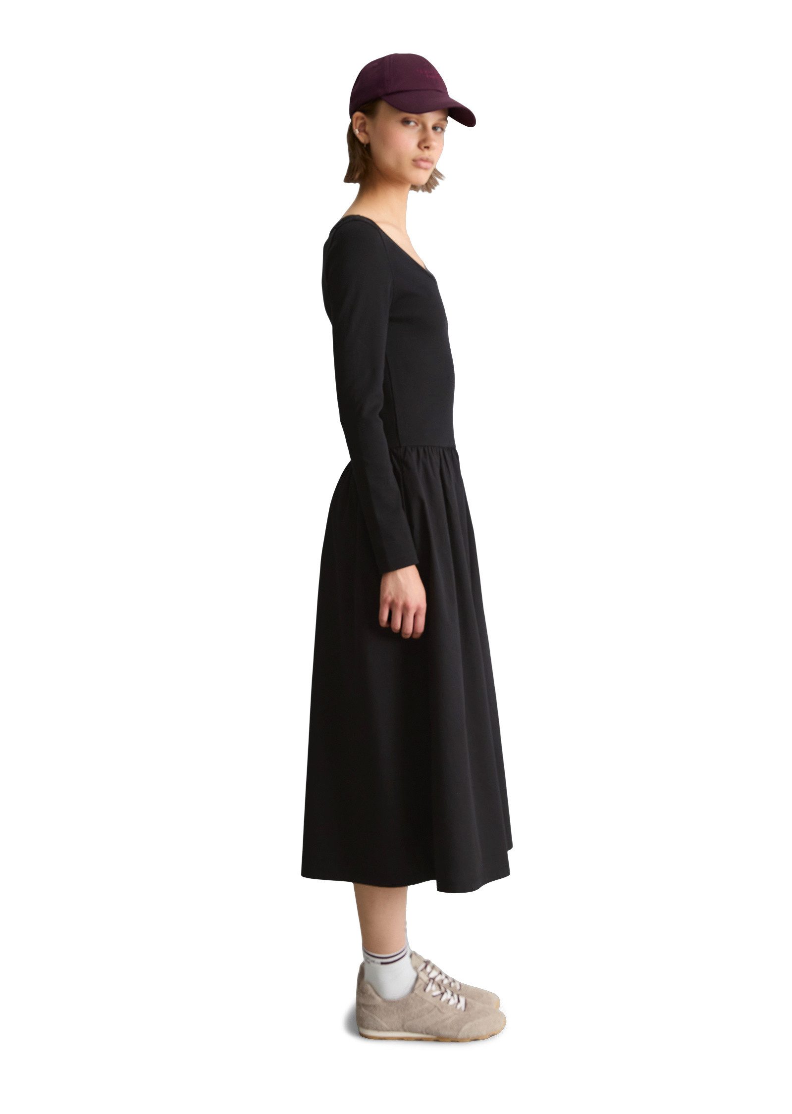 Marc O'Polo DENIM Jerseykleid mit Baumwoll-Popelinerock