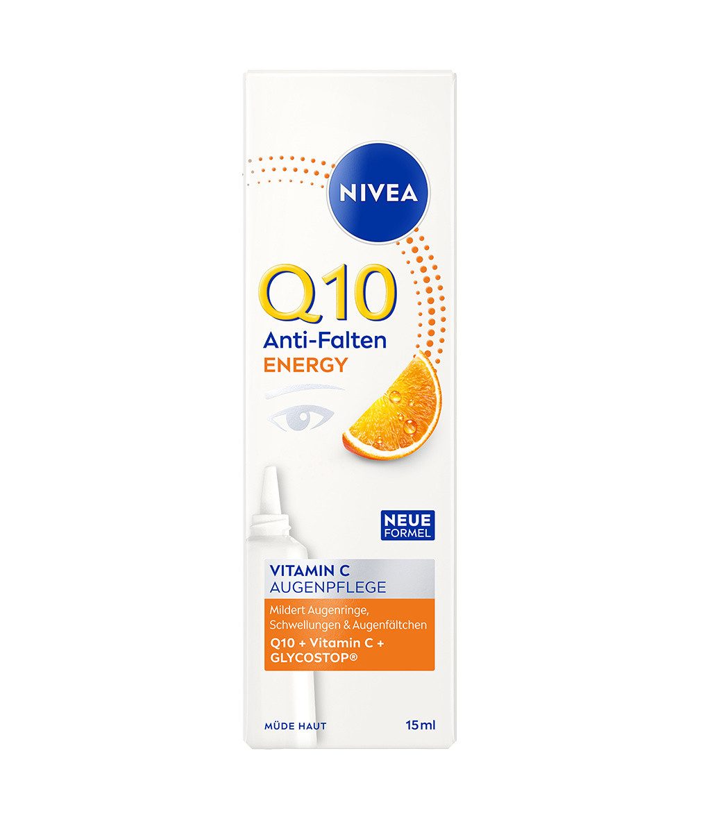 Nivea Gesichtspflege Q10 Anti-Falten Energy Augenpflege 15ml, 1-tlg., mit Q10, Vitamin C und GLYCOSTOP®.