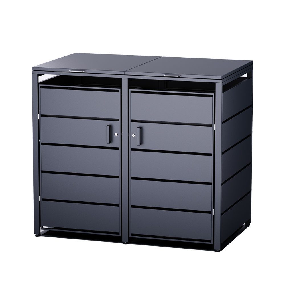 RS Trade Allzweckkiste Mülltonnenbox Verkleidung 2er Anthrazit