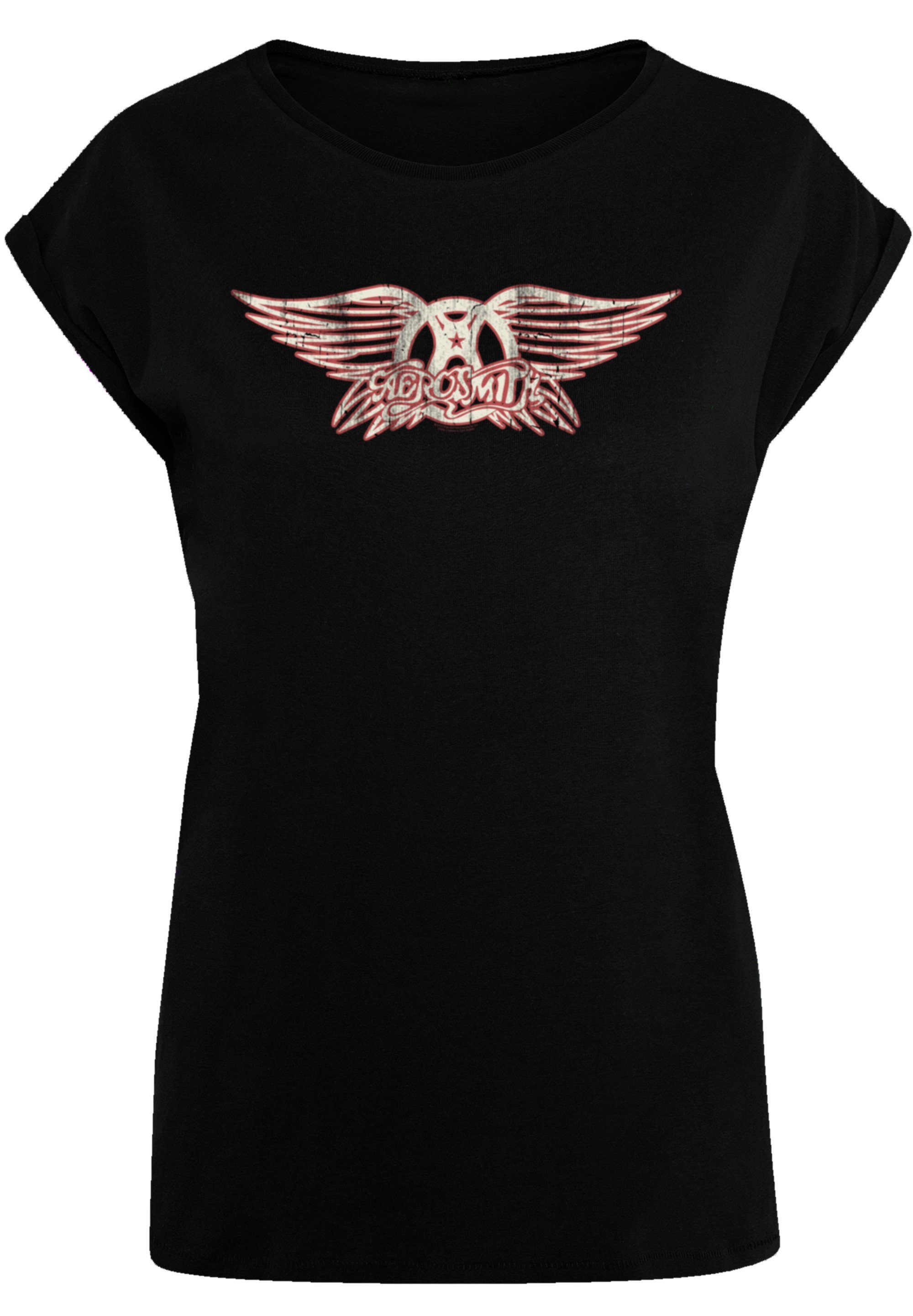 Band T-Shirt Qualität, Rock Premium F4NT4STIC Band Aerosmith Rock-Musik, Logo