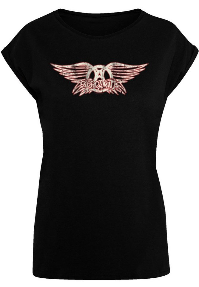 F4NT4STIC T-Shirt Aerosmith Rock Band Logo Premium Qualität, Rock-Musik,  Band, Sehr weicher Baumwollstoff mit hohem Tragekomfort