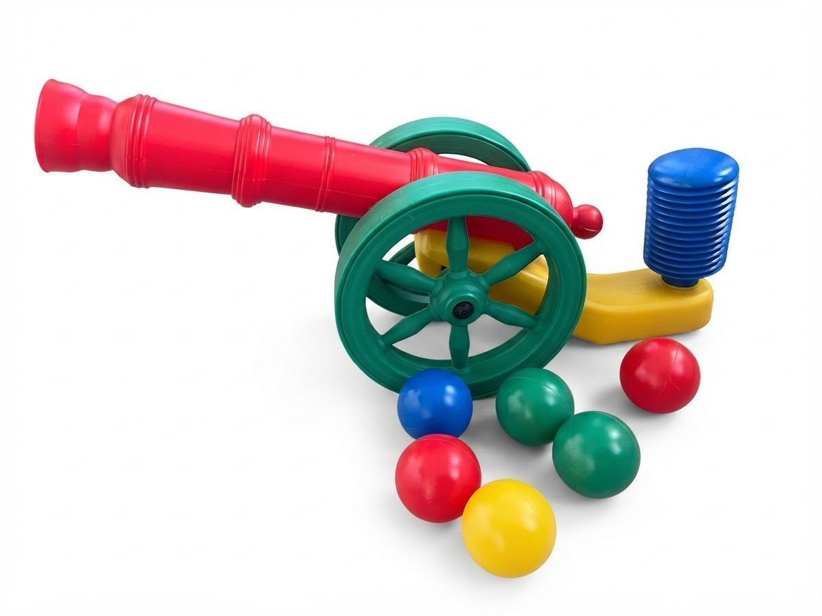 Looping-Lu Bällebad-Bälle Große Bällebad Kanone mit 6 Bällen hoher Spielspaß (7-St., Bällebadkanone mit 6 Bällen)