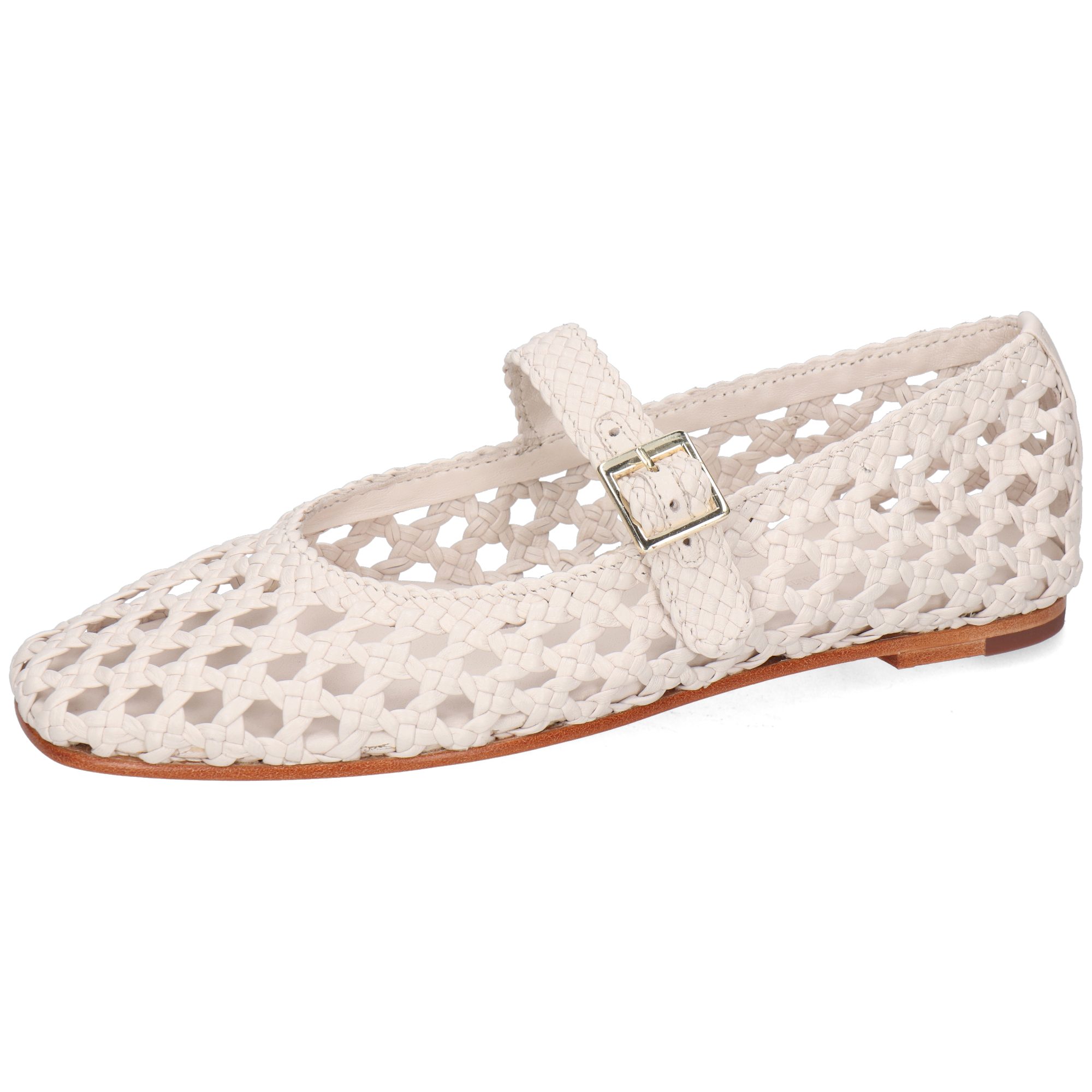 Melvin & Hamilton Bexley 2 Leder-Mary Jane Schuhe für Damen Ballerina Flache Absätze, Echtes Leder, Von Hand geflochten