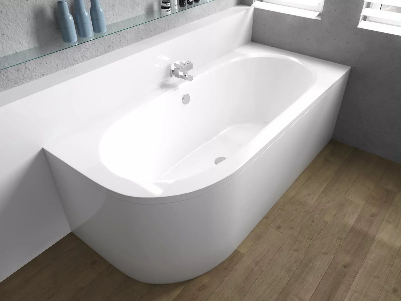 Thumbnail - KOLMAN Badewanne Eckbadewanne Avita 150x75, (Links/Rechts), Ablaufgarnitur & Füße GRATIS