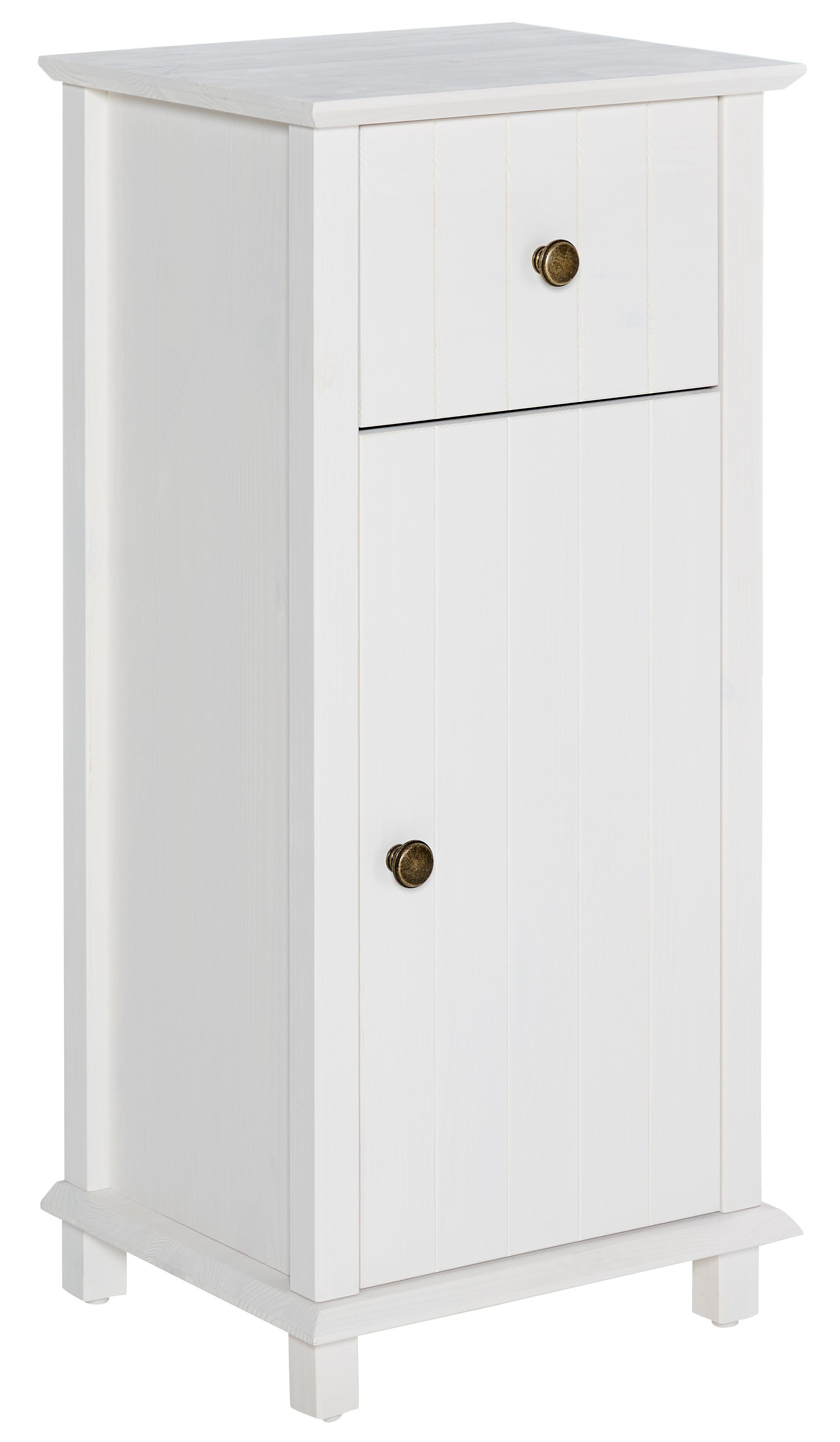 Home affaire Unterschrank Vili Breite 34 cm, Badezimmerschrank aus Massivholz, Kiefernholz weiss