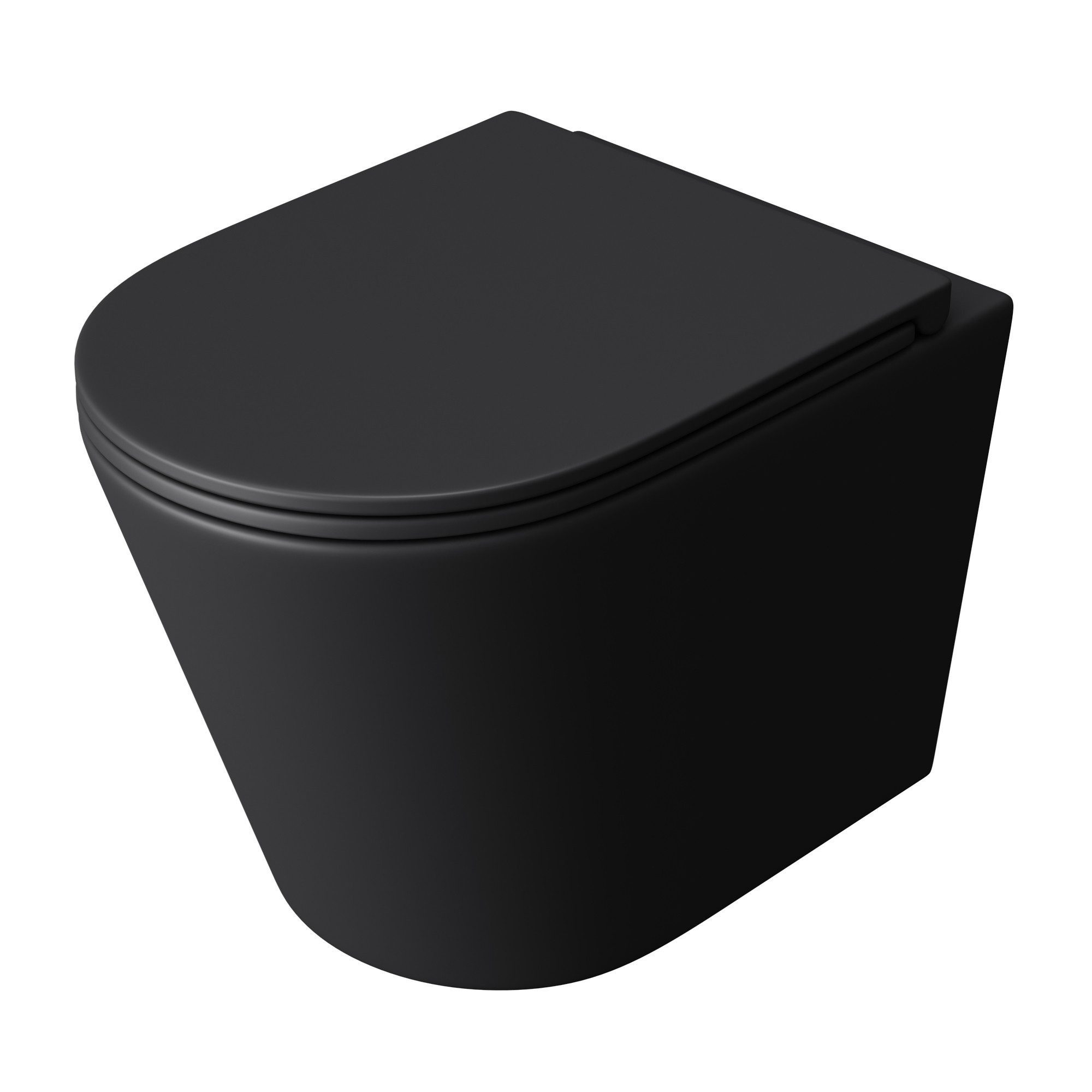 Mai & Mai Tiefspül-WC Hänge-WC Keramik spülrandloses-WC Wandmontage inkl. Softclose Sitz, Wandhängend, inklusive WC-Sitz