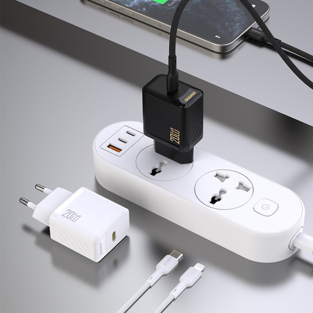 Dudao A26 USB-Ladegerät (3000 mA, Einzelladegerät, Einzelladegerät, Kompaktes GaN-Ladegerät mit USB-C PD20W)