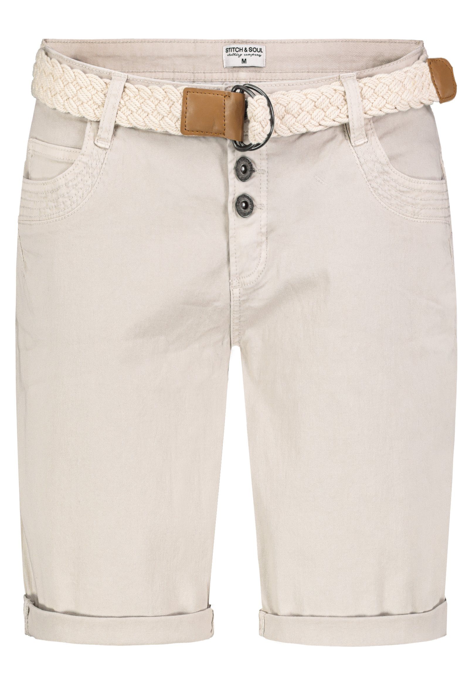 Stitch & Soul Bermudas Damen Short Bermuda kurze Hose Sommer Chino Stoff Ho günstig online kaufen