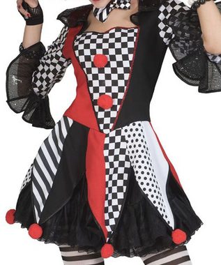 Karneval-Klamotten Clown-Kostüm Damen Harlekin Narren Kostüm Karneval, Damenkostüm Clownstunika Pierrot Narren Kleid Fasching