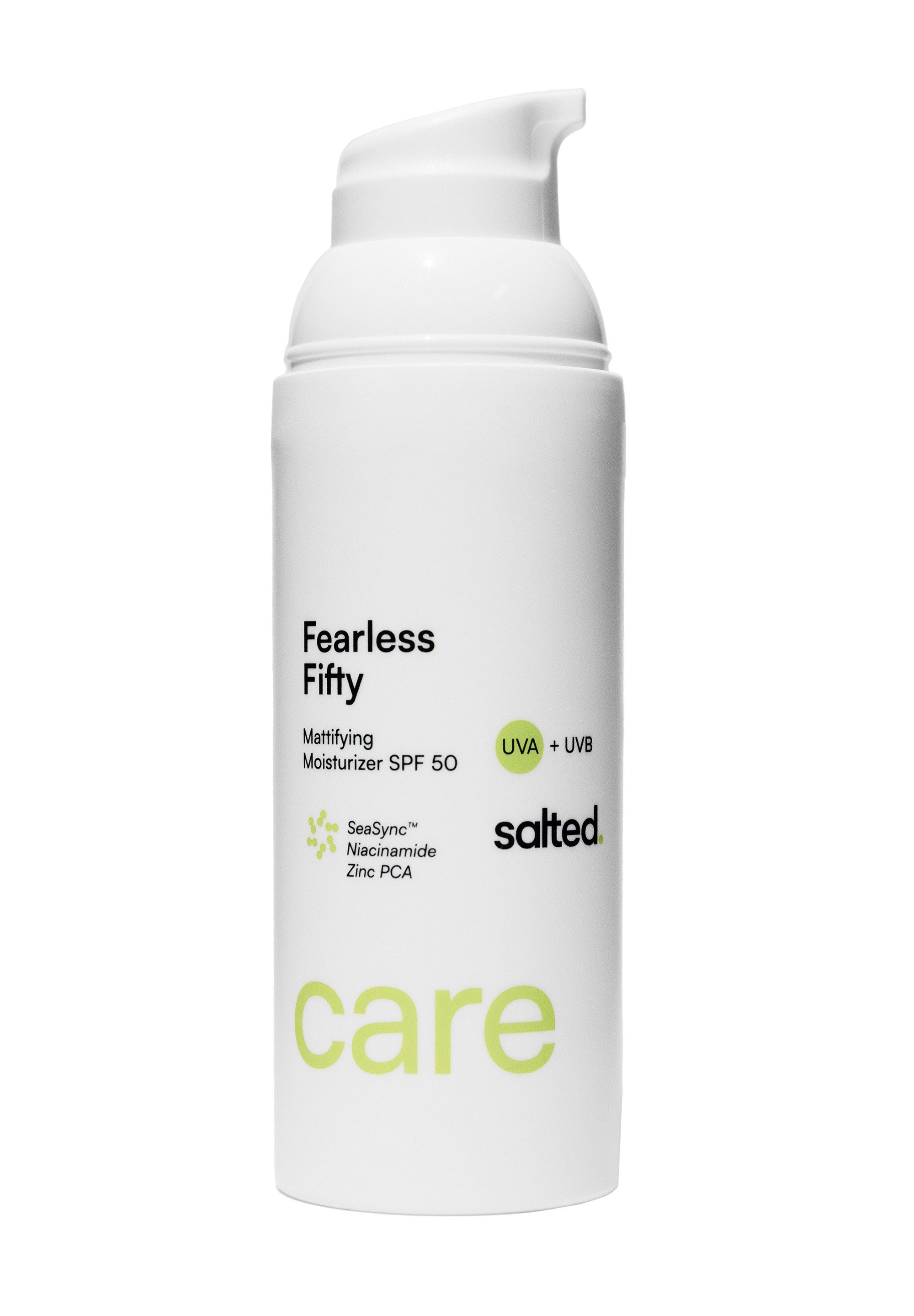 salted. Gesichtsfluid FEARLESS FIFTY – Anti-Pickel Fluid LSF50, Sonnencreme, Sonnenschutz, Suncream, Anti-Pickel