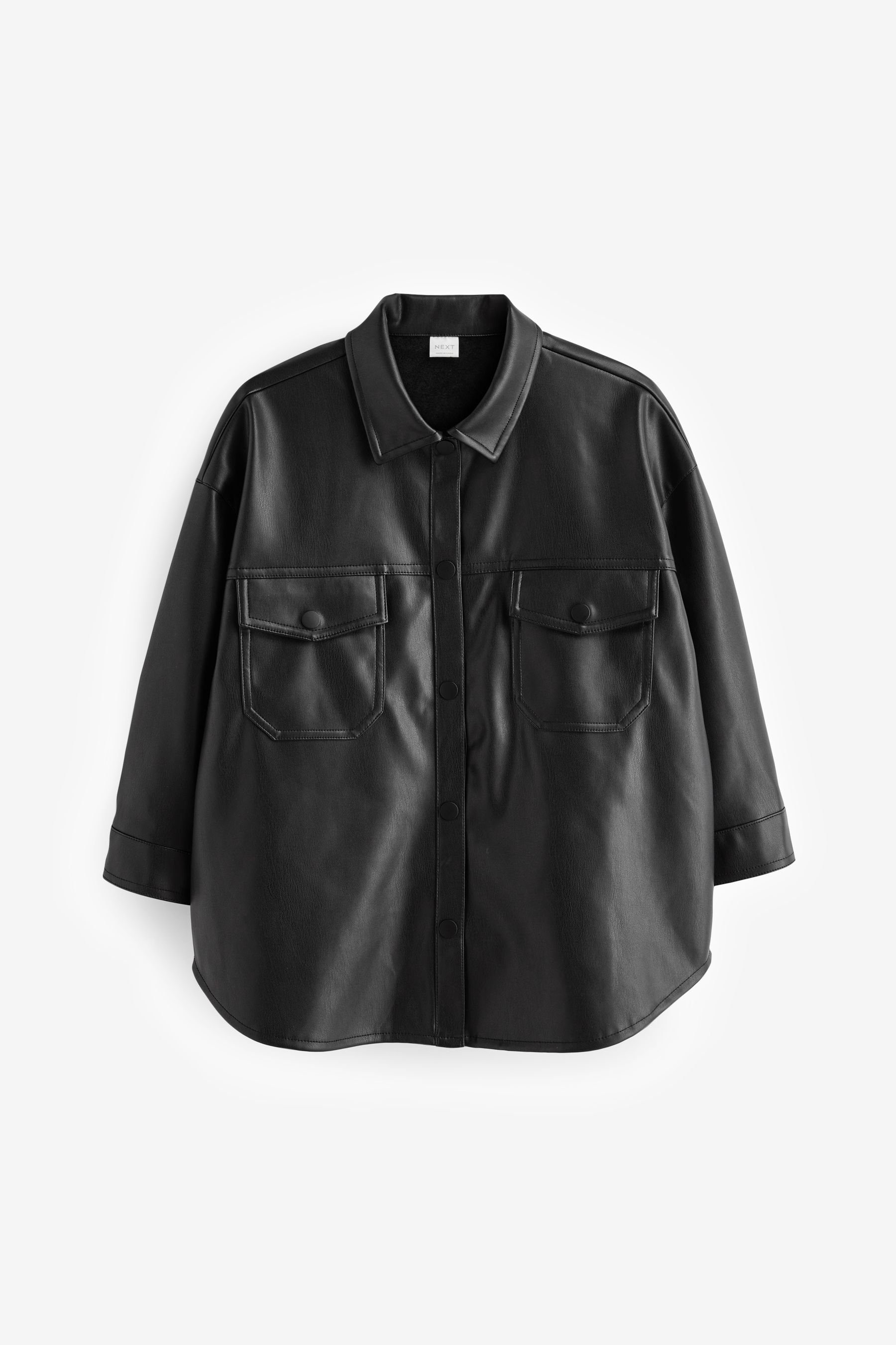 Next PU Black Oversize-Hemdjacke Outdoorhemd (1-tlg)