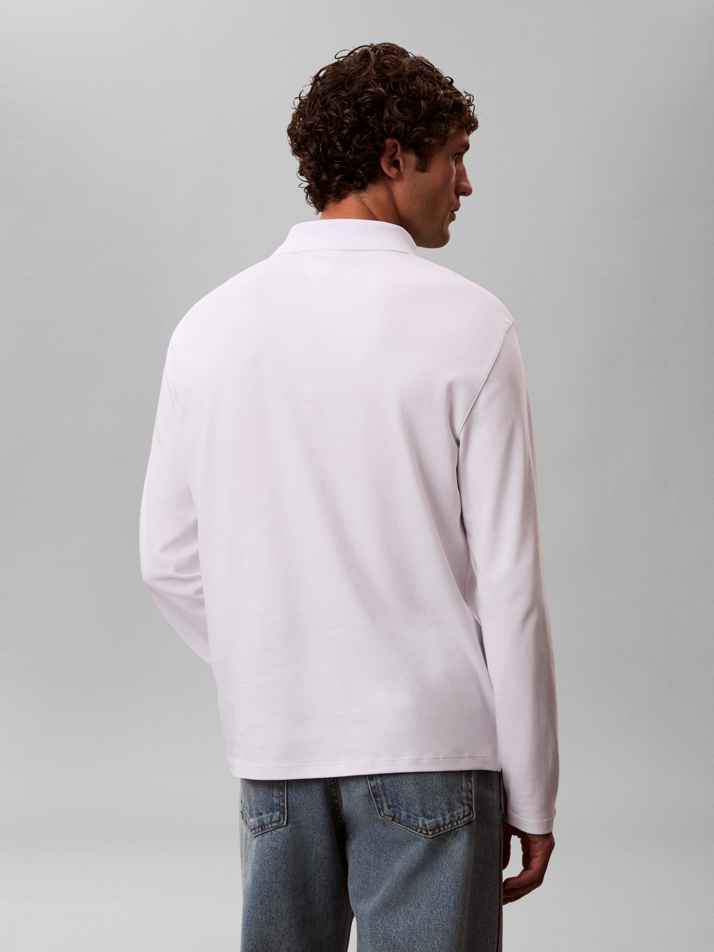 Calvin Klein Langarm-Poloshirt LS SUPIMA COTTON SOLID POLO regular fit mit Rundhalsausschnitt