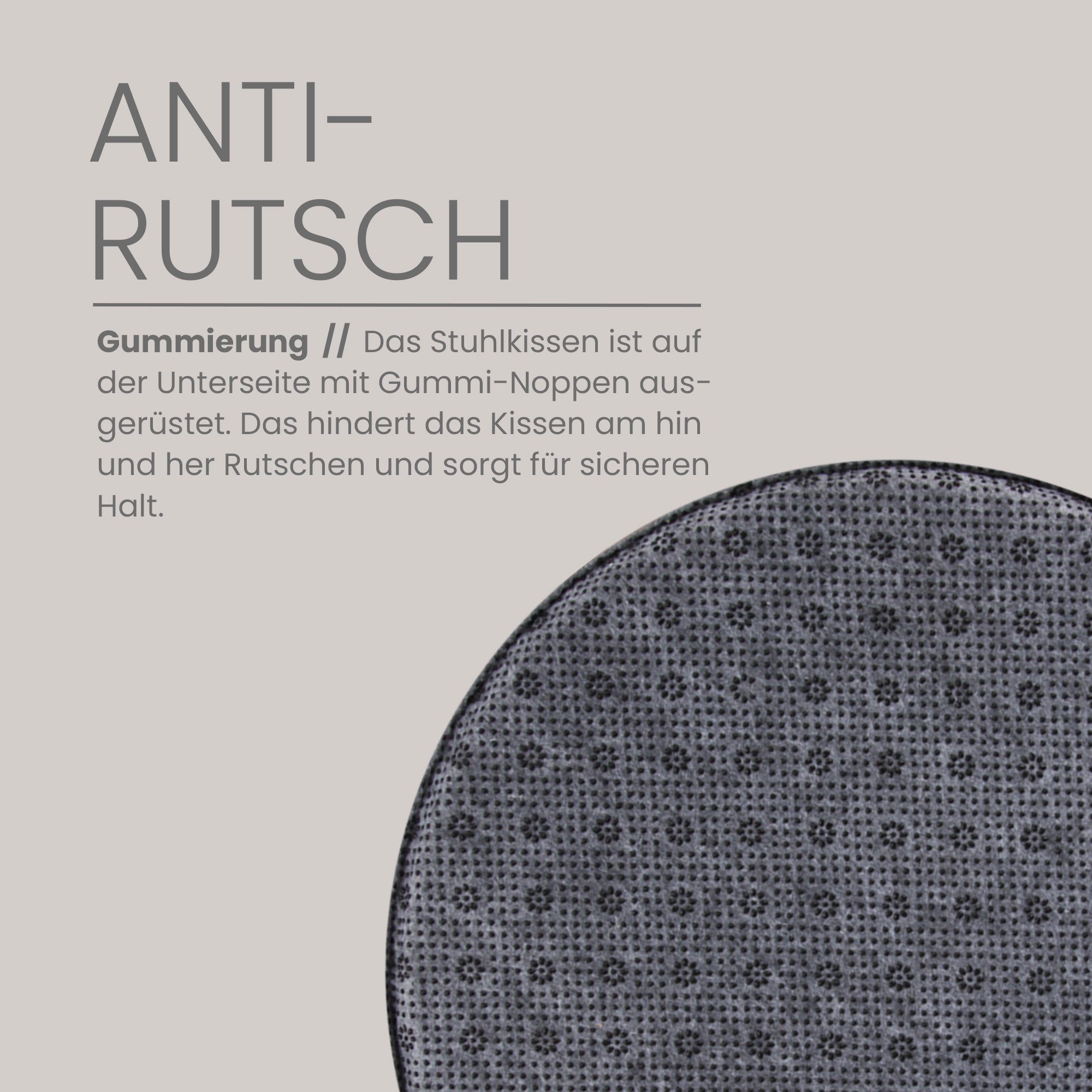 Bestlivings Stuhlkissen Lederimitat mit Antirutsch, ⌀ 38cm, rund, rutschfest, pflegeleicht, hygienisch, bequem – Bild 4 von 5