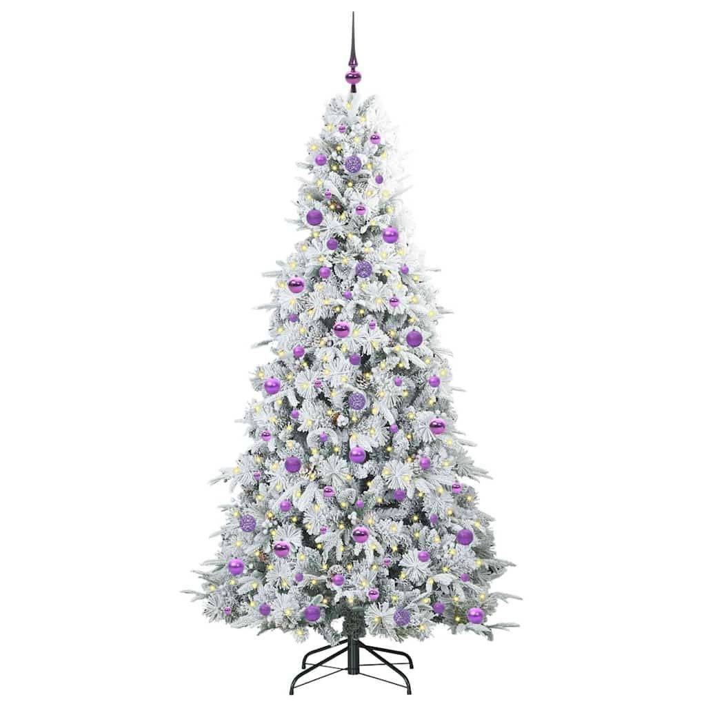 vidaXL Künstlicher Weihnachtsbaum Künstlicher klappbarer Weihnachtsbaum Weiß 210 cm PE und PVC