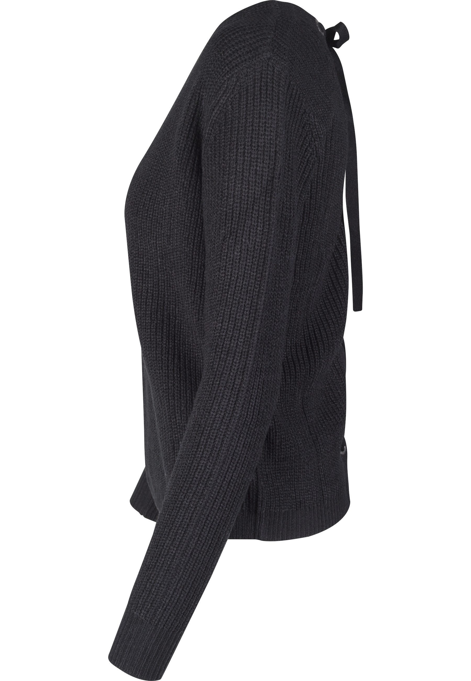 URBAN CLASSICS Rundhalspullover Urban Classics Damen Ladies Back Lace Up Sweater (1-tlg)