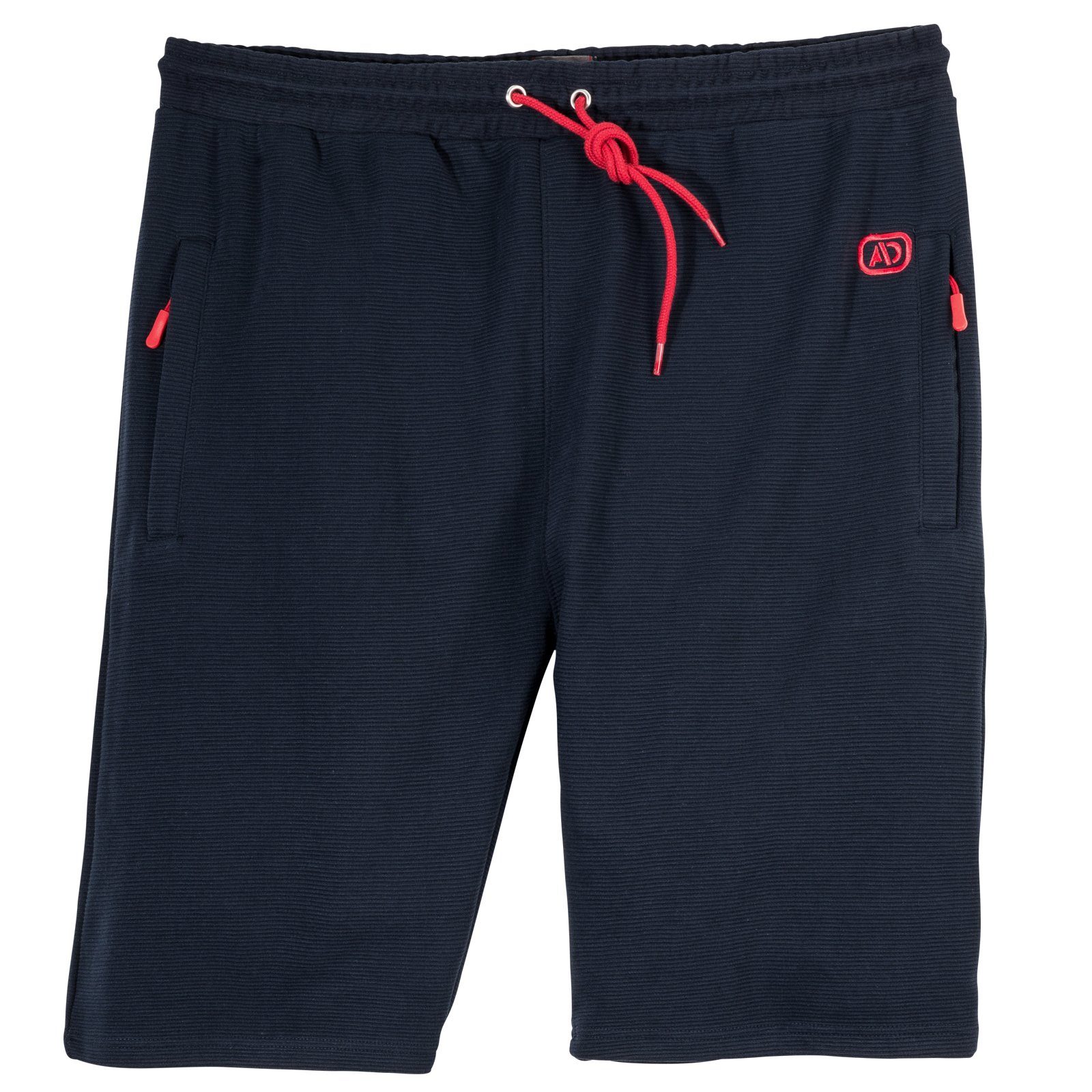 ADAMO Jogg-Bermudas Adamo kurze Jogginghose Übergröße navy gerippt