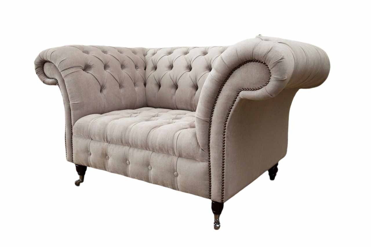 JVmoebel Sessel Chesterfield Textil Polster Sofas Luxus, In 1 Sessel Sitzer Design Europe Made