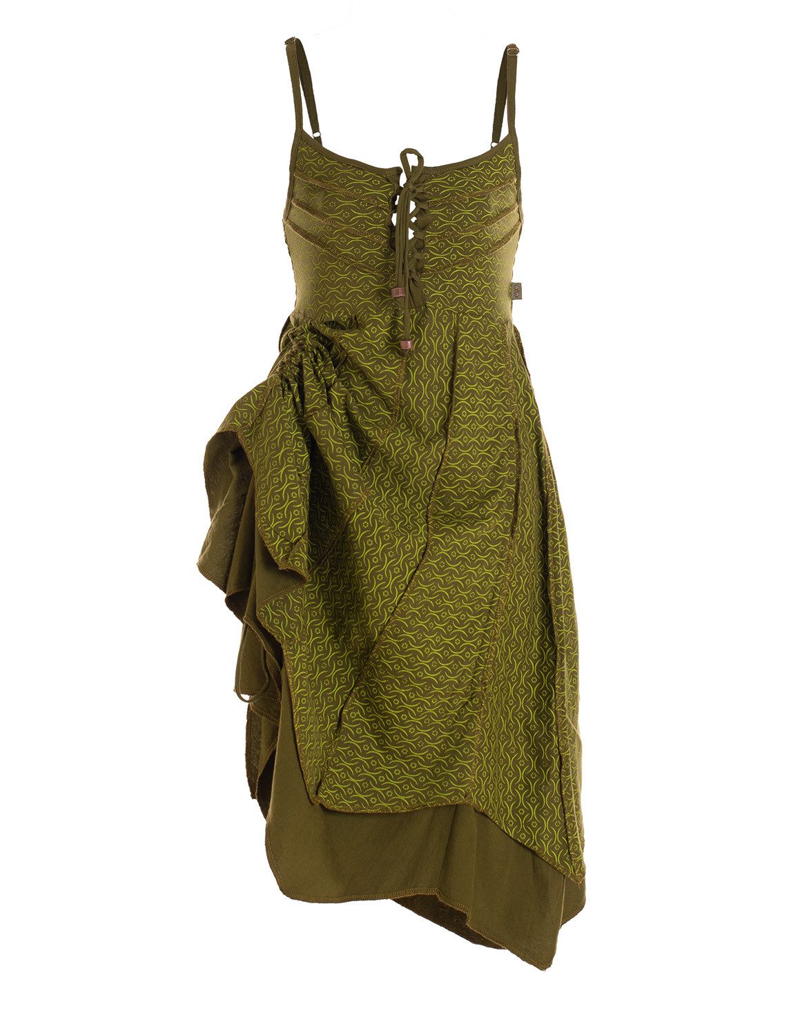 Vishes Sommerkleid Damen Sommer-Kleider längen-verstellbar Spagettiträger-Kleid Hippi, Ethno, Goa Style