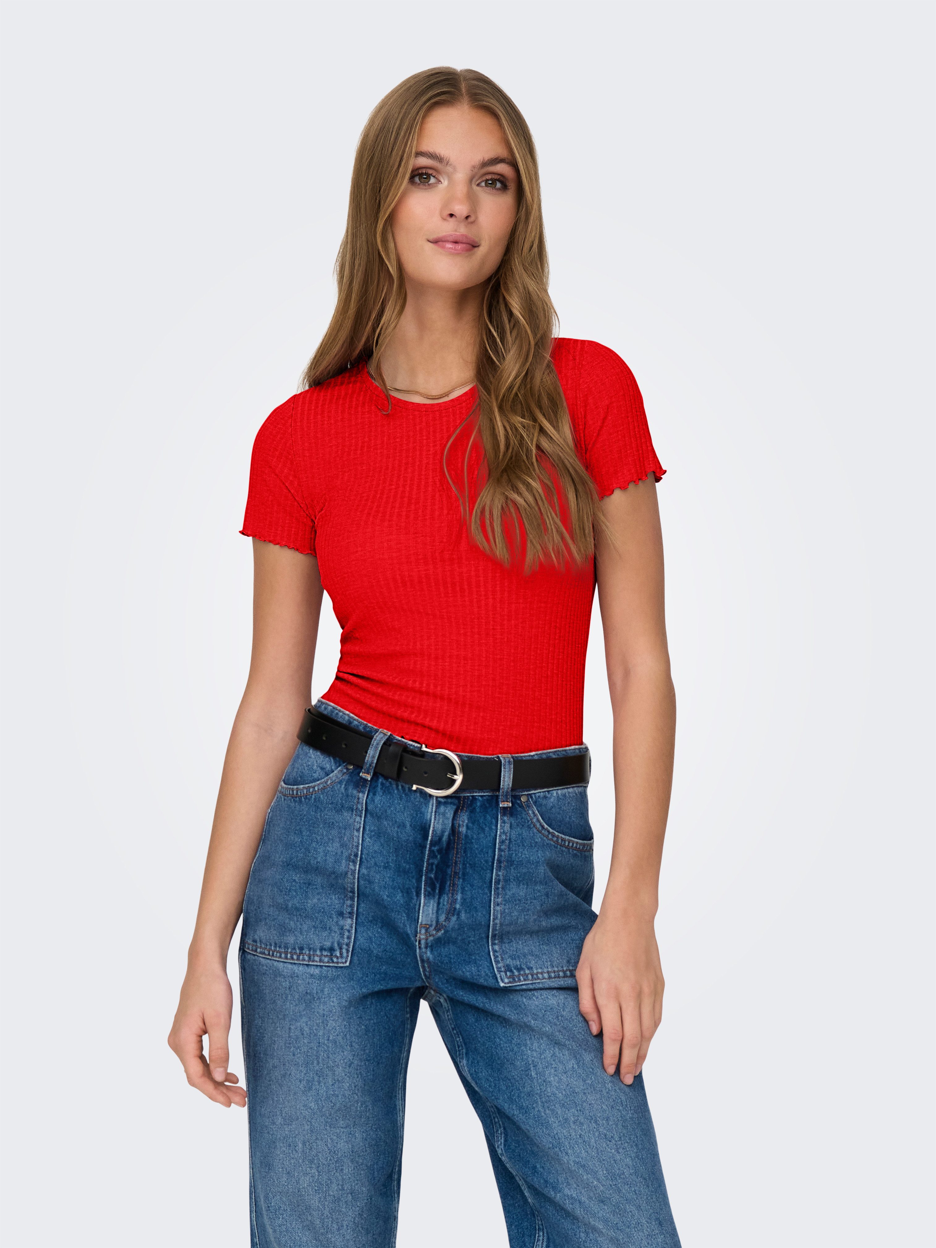 ONLY Rundhalsshirt ONLEMMA S/S SHORT TOP NOOS JRS Rundhals, modisch, regula günstig online kaufen
