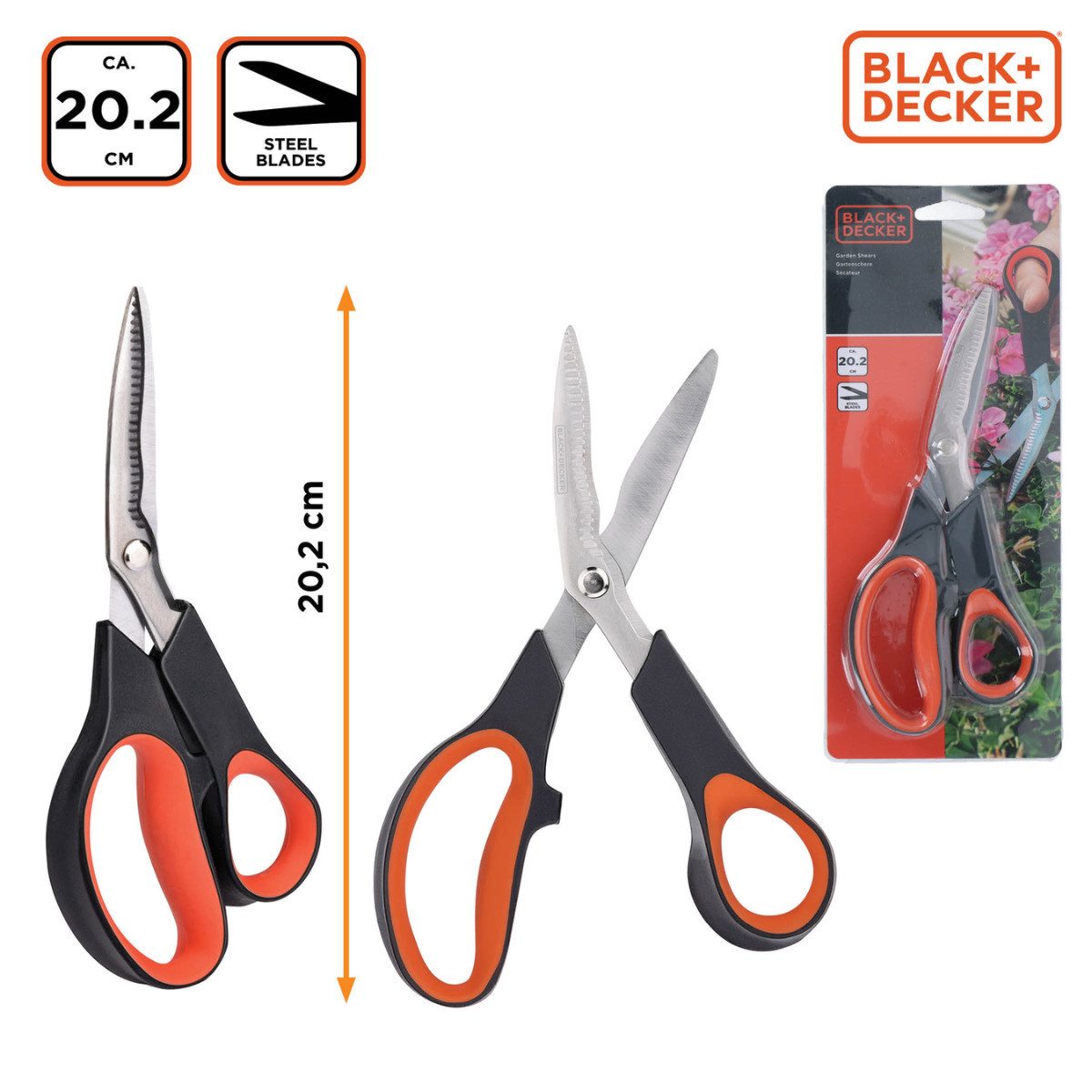 Black + Decker Gartenschere BLACK+DECKER Blumenschere