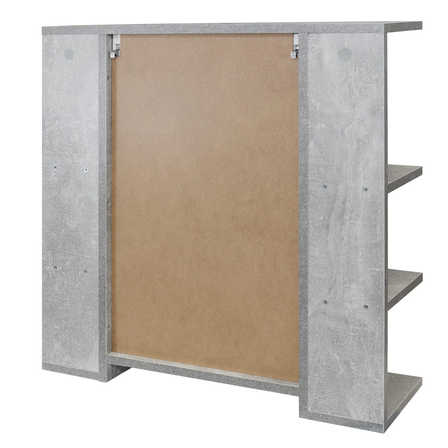 Stabilo Sanitär Hängeschrank Eintüriger Spiegelschrank in Marmor Optik mit 6 Seitenflächen (1-St) Spiegelschrank mit 6 Seitenflächen – Bild 5 von 5