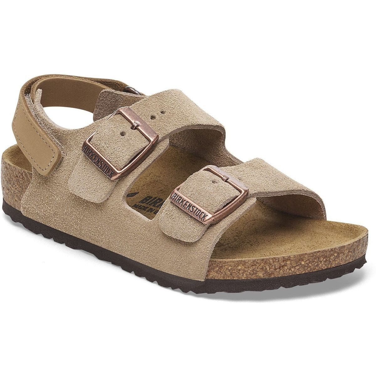 Birkenstock Milano AS Kids Velour Leather Outdoorsandale Maximaler Komfort und Stil für aktive Jungen, mit anatomisch