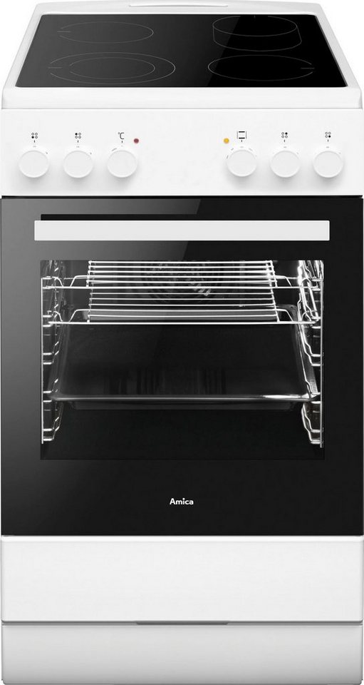 Amica Elektro-Standherd SHC 903 021 W, mit Teleskopauszug nachrüstbar, Steam  Clean