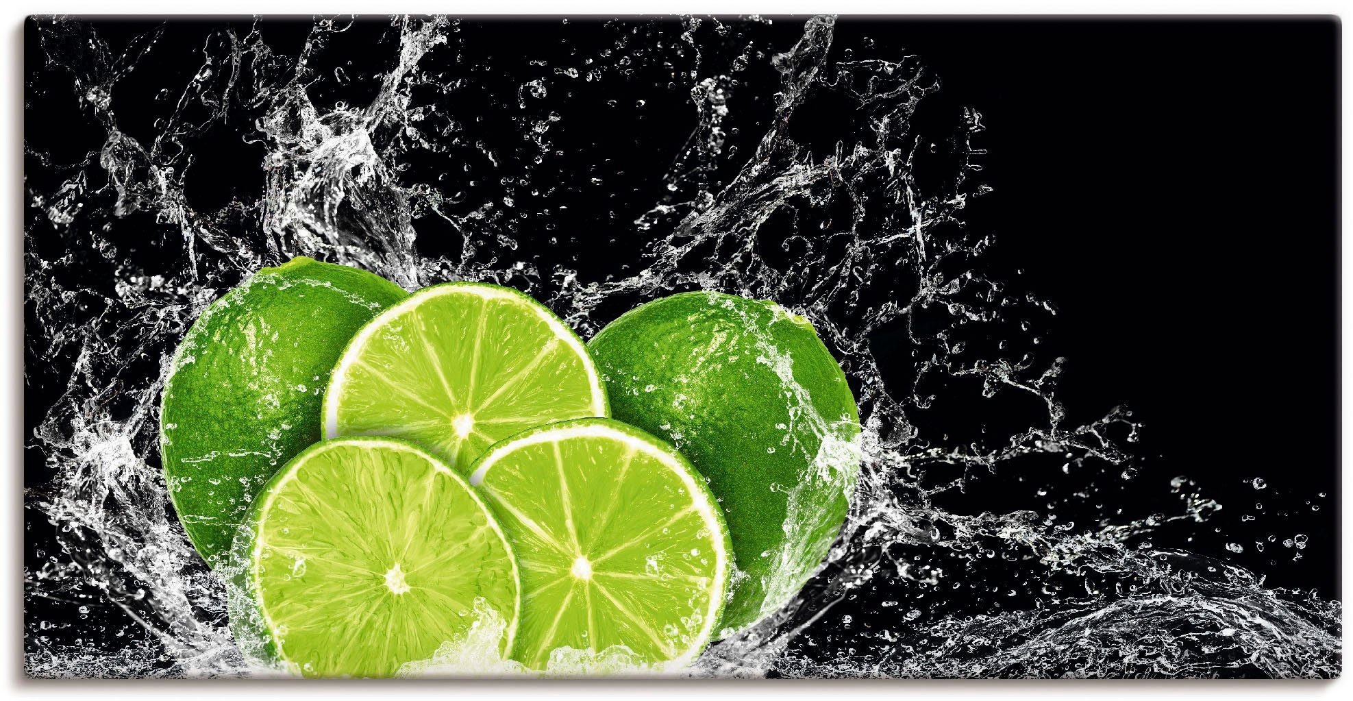 Artland Wandbild »Limone mit Spritzwasser«, Obst Bilder (1 Stück), in vielen Größen & Produktarten - Alubild / Outdoorbild für den Außenbereich, Leinwandbild, Poster, Wandaufkleber / Wandtattoo auch für Badezimmer geeignet-Otto