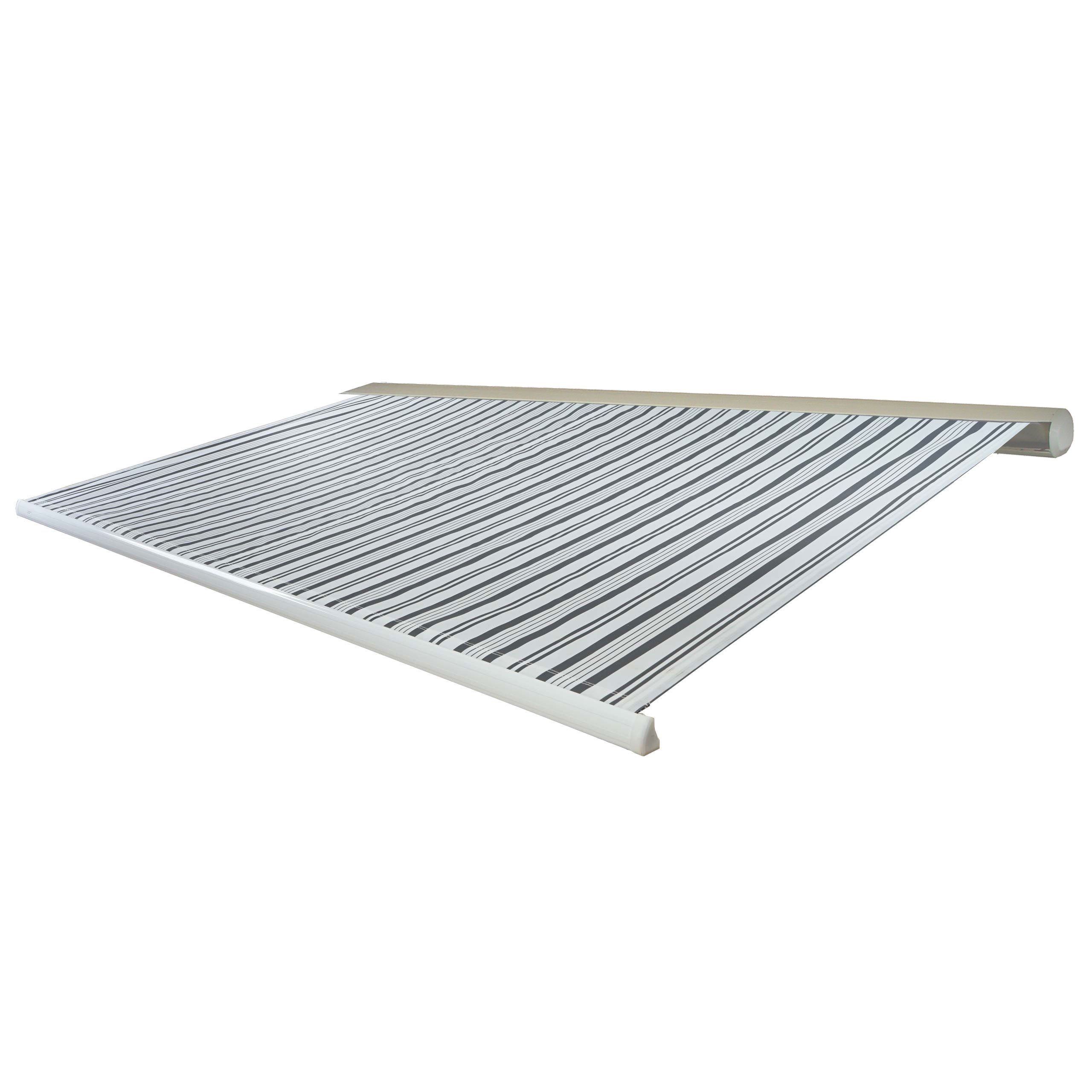 MCW Kassettenmarkise H124-5x3-oV Wandhalterung, Stahlankerbolzen, Handkurbel, Markenmotor mit 205 Watt