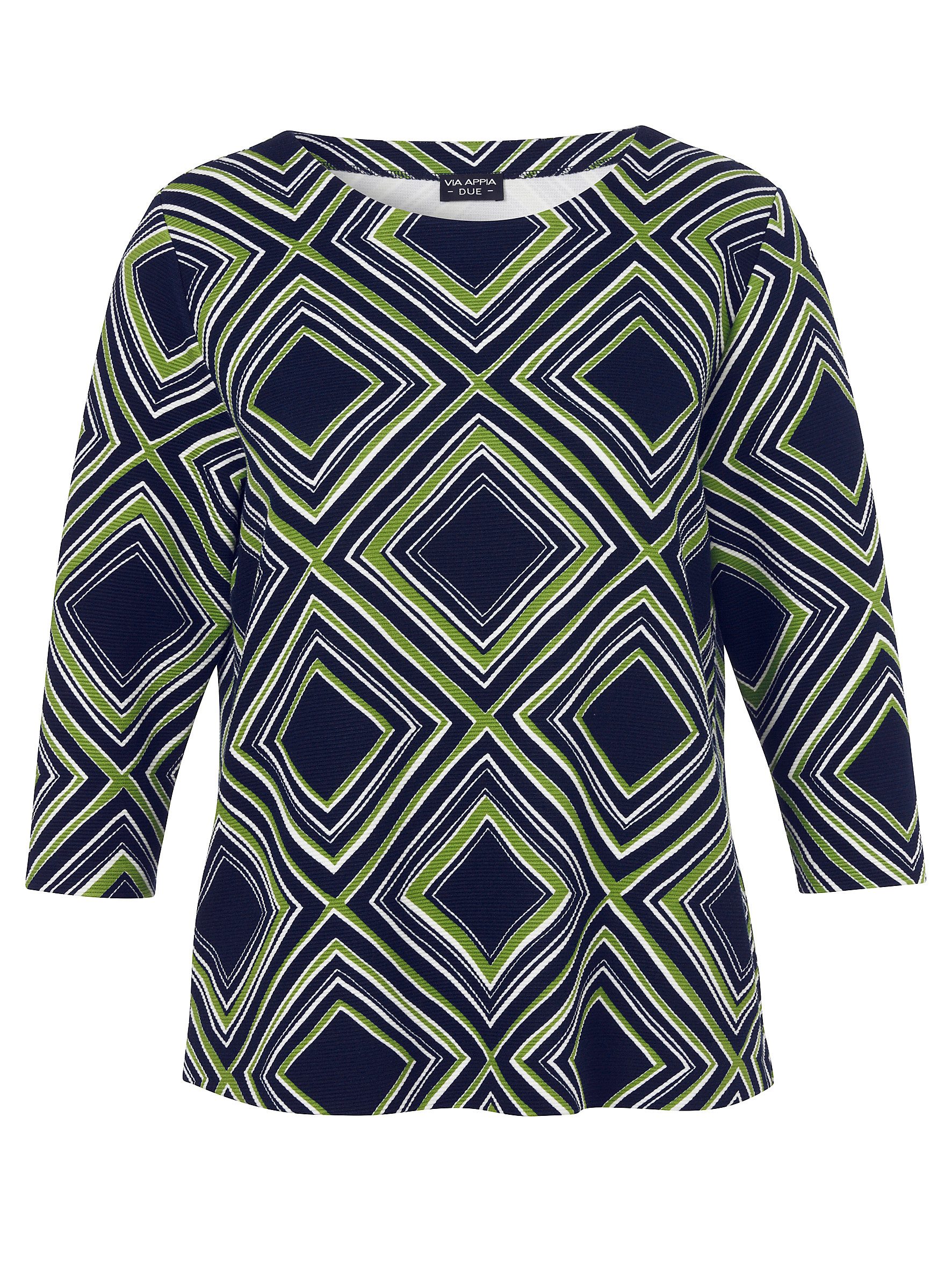 VIA APPIA DUE Shirtbluse Sweatshirt Rundhals 1/1 Arm Druck