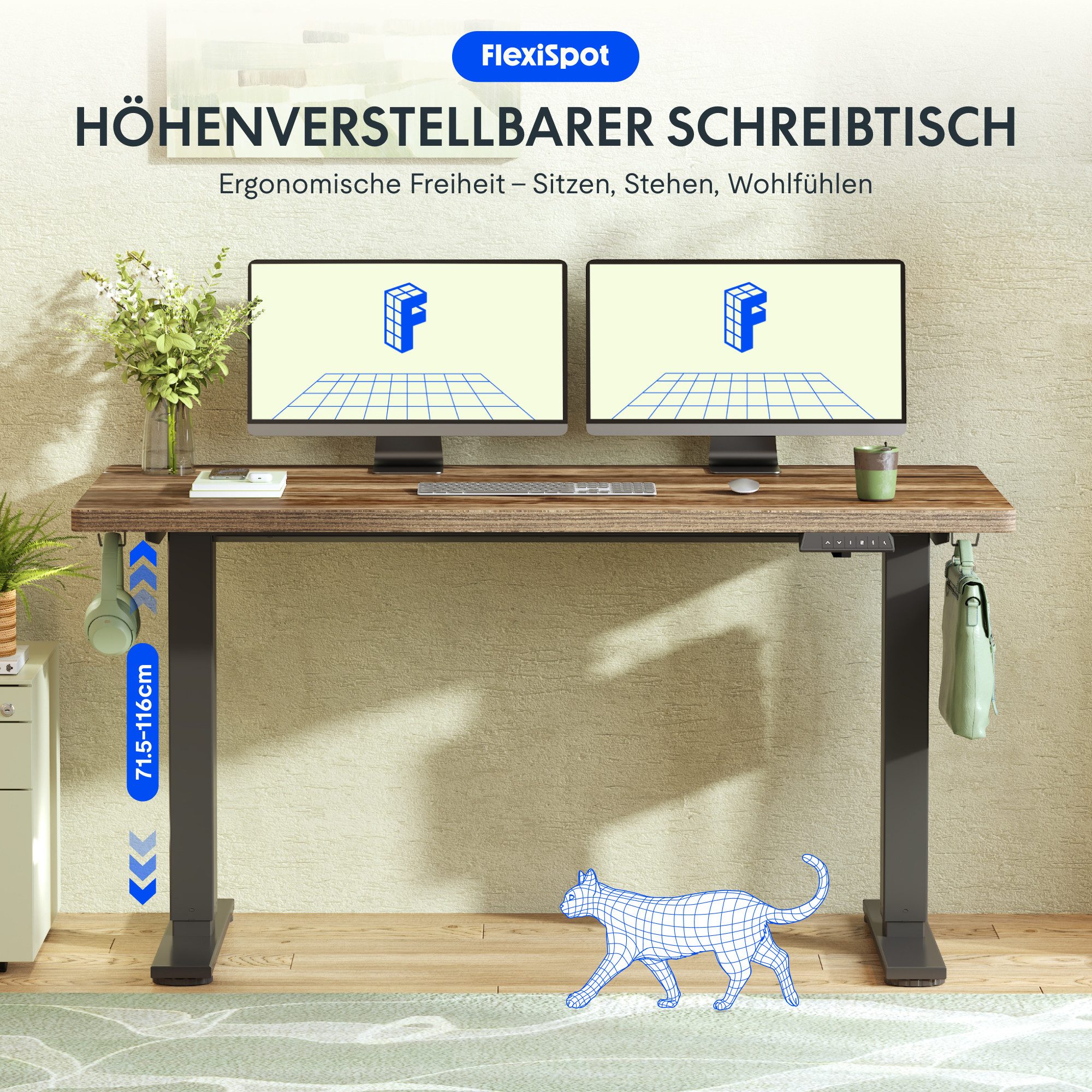 FLEXISPOT Schreibtisch Basic-Series Elektrisch höhenverstellbarer Schreibti günstig online kaufen