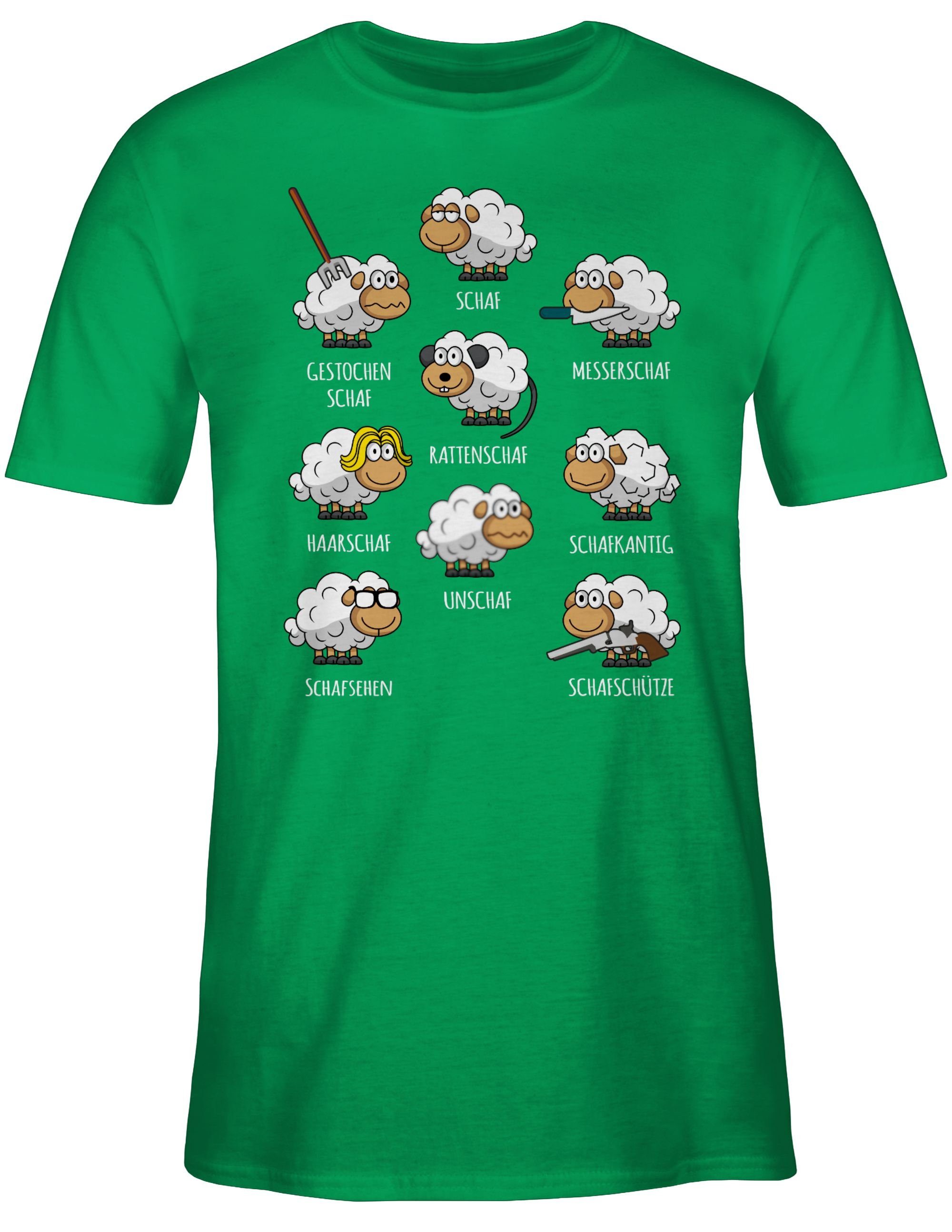 Lustig Schäfchen Schaf Schafbauer Sheep 03 Shirtracer Grün Schafe Schaf Schäfer T-Shirt Witzig