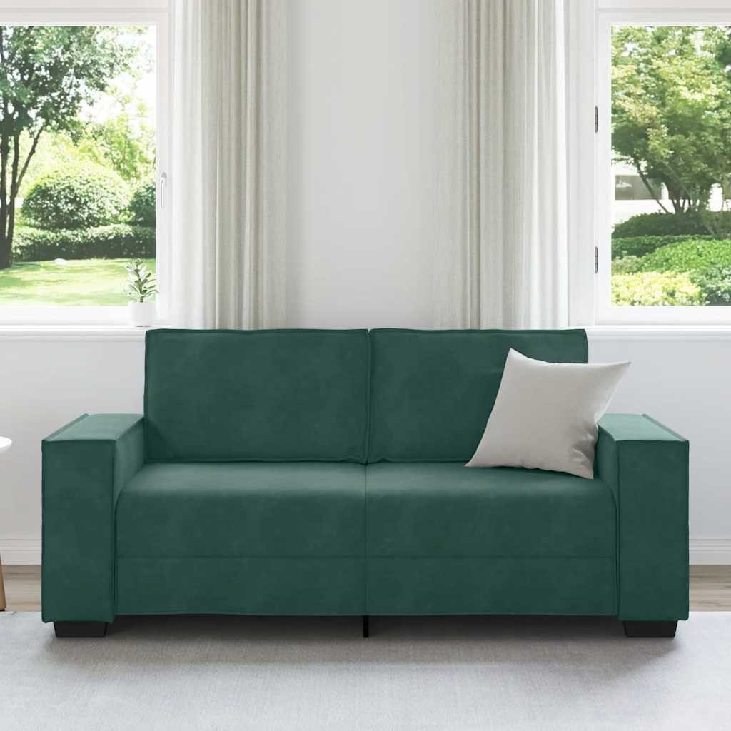 vidaXL Sofa 2-Sitzer-Sofa Dunkelgrün 140 cm günstig online kaufen