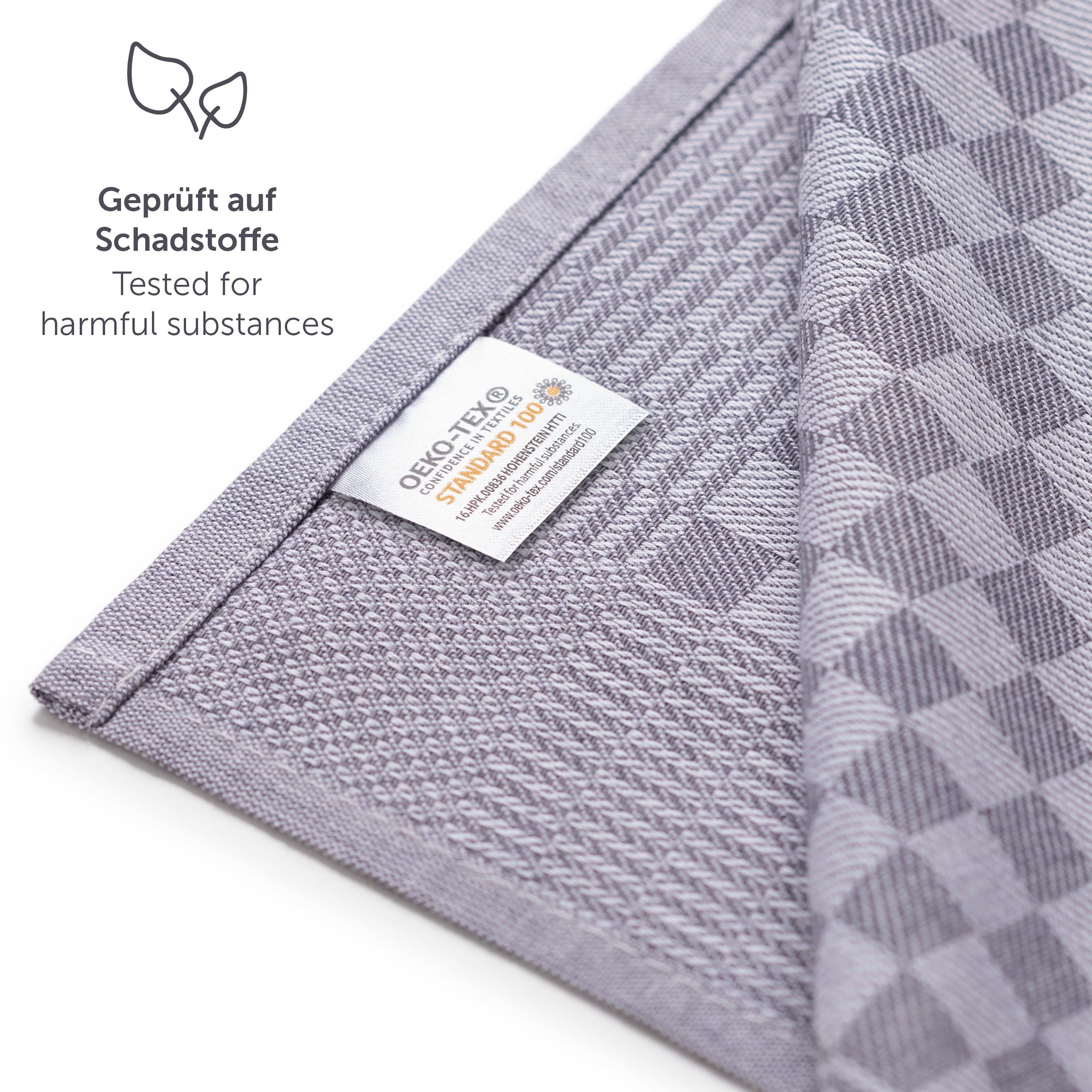 20 oder Handtuch (Set, Geschirrtücher), die 10 100% Hochwertige aus Geschirrtuch Geschirrhandtücher, 5-tlg., Baumwolle, Hochwertiges - 50x70cm, Küchenhandtücher bestehend Blumtal 5, Set Küche Grau für Premium