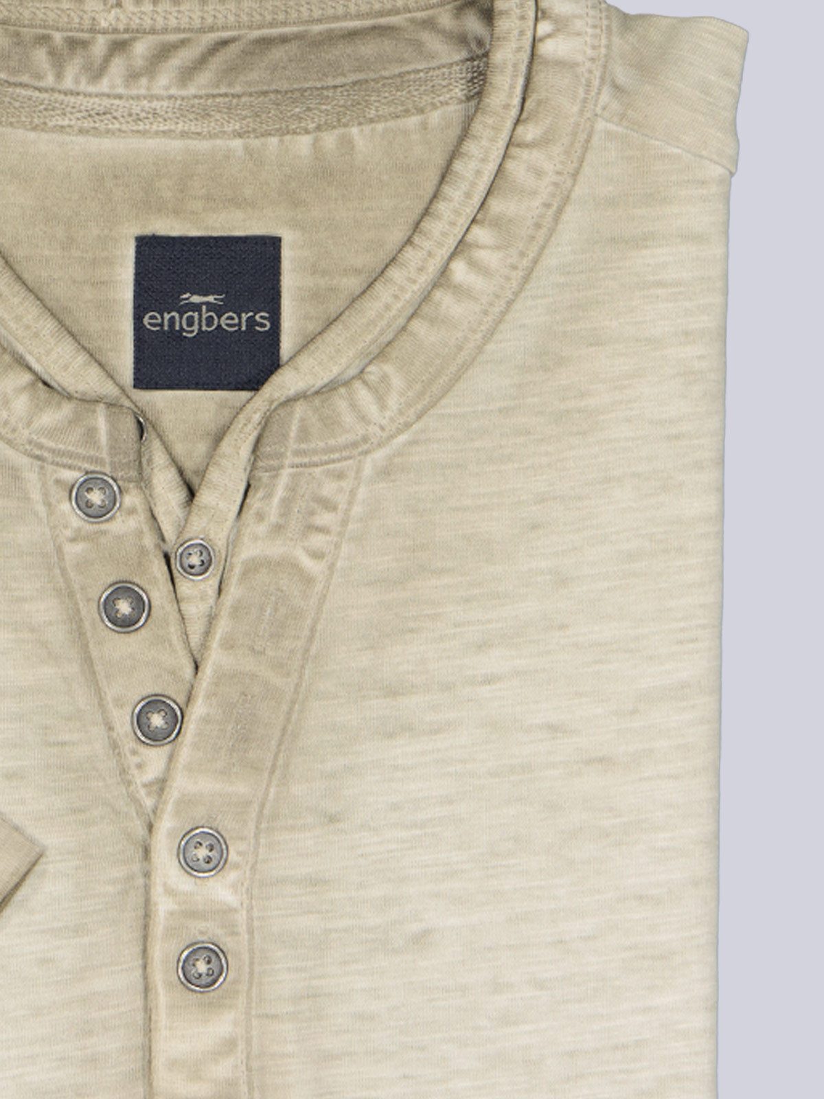 Engbers T-Shirt Herren Henley T-Shirt, Beige