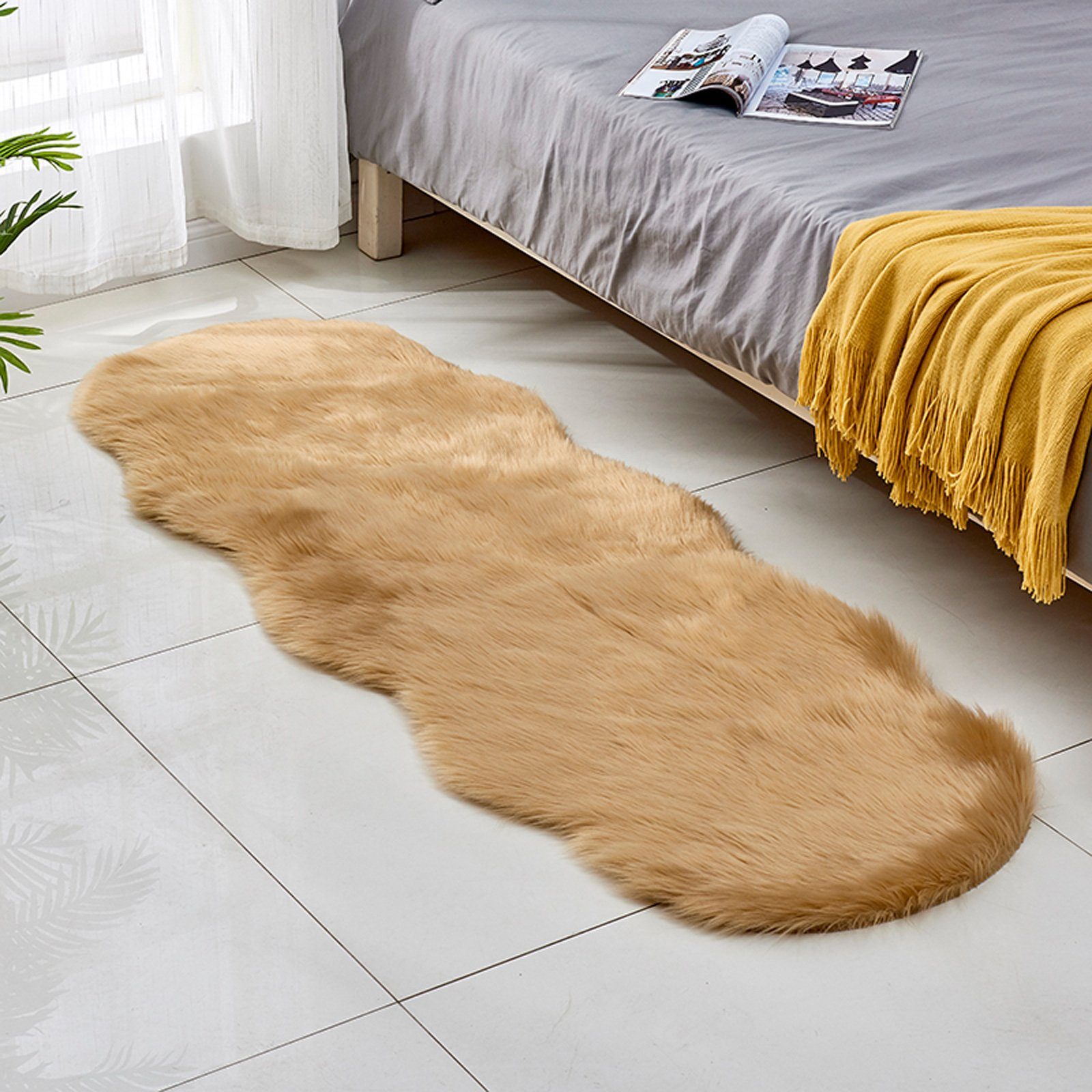 BTTO TEPP Hochflor-Teppich Fellteppich,Kunstfell,Weich,Hochflor Shaggy Tepp günstig online kaufen