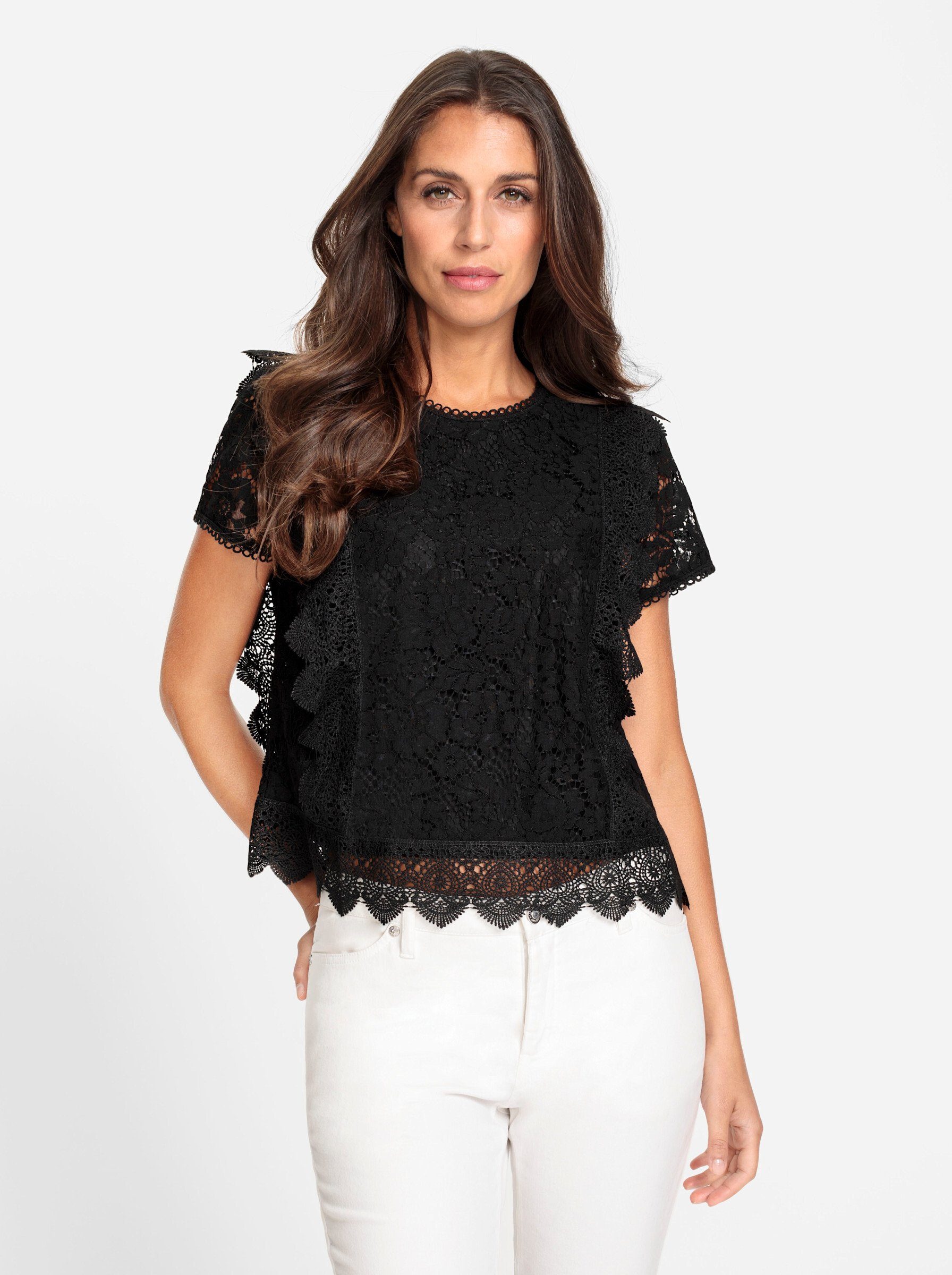 heine Klassische Bluse Spitzen-Bluse, Mit verschiedenen Spitzen