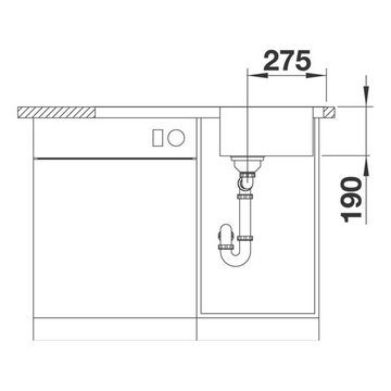 Blanco Edelstahlspüle BLANCO Einbauspüle DINAS 45S Edelstahl Bürstfinish, 86/50 cm