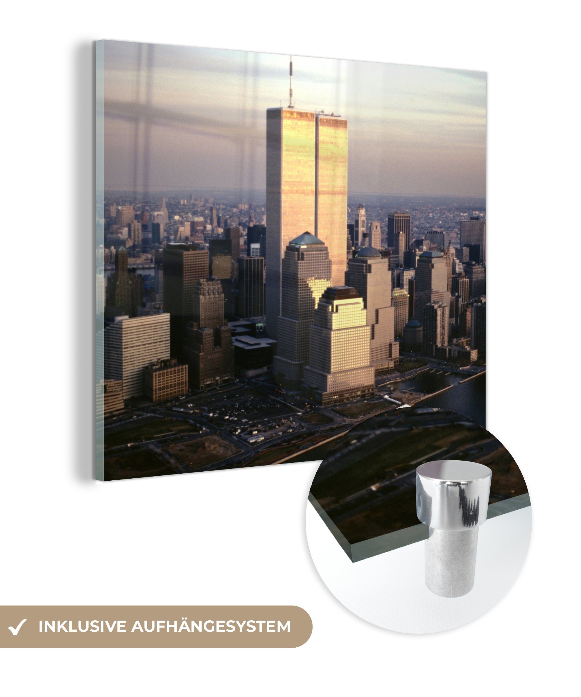 MuchoWow Acrylglasbild World Trade Center - Zentrum - New York, (1 St), Glasbilder - Bilder auf Glas Wandbild - Foto auf Glas - Wanddekoration