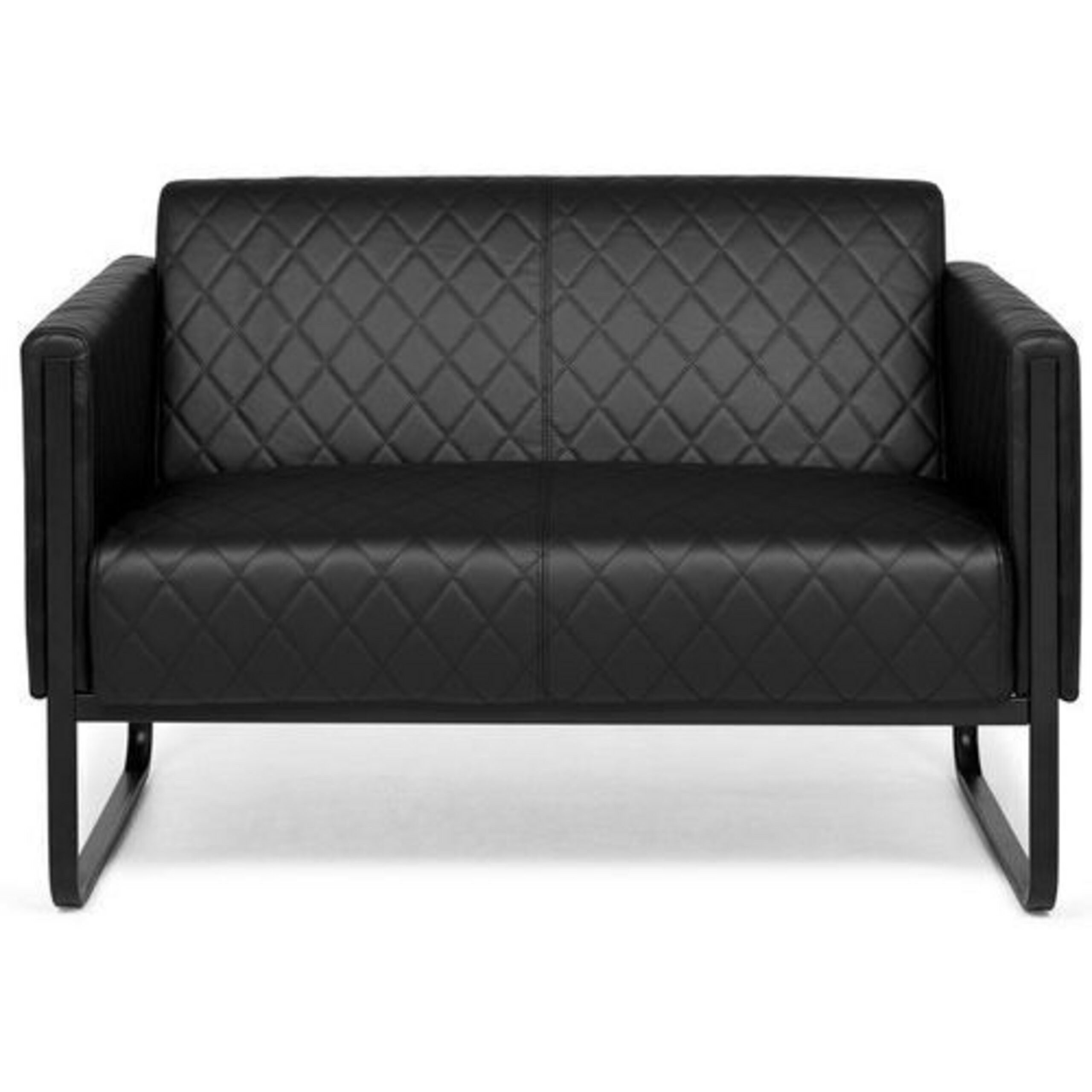hjh OFFICE Sofa ARUBA BLACK Couch Kunstleder mit Armlehnen 1 St., 1 St, Loungesofa Couch, bequem gepolstert