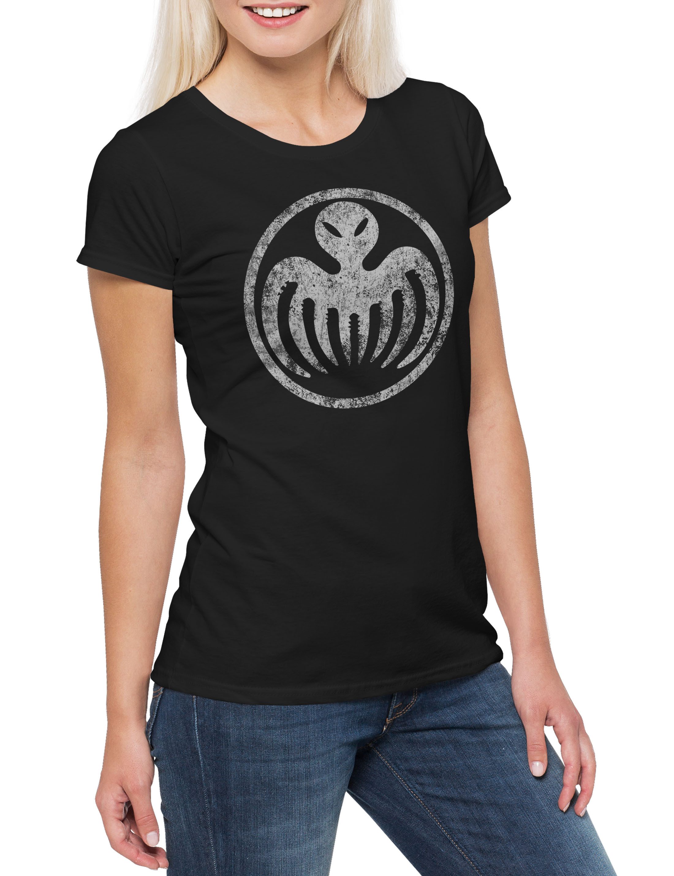 Print-Shirt Spectre Symbol Damen T-Shirt Sign James Logo Insignia Zeichen Bond MI6