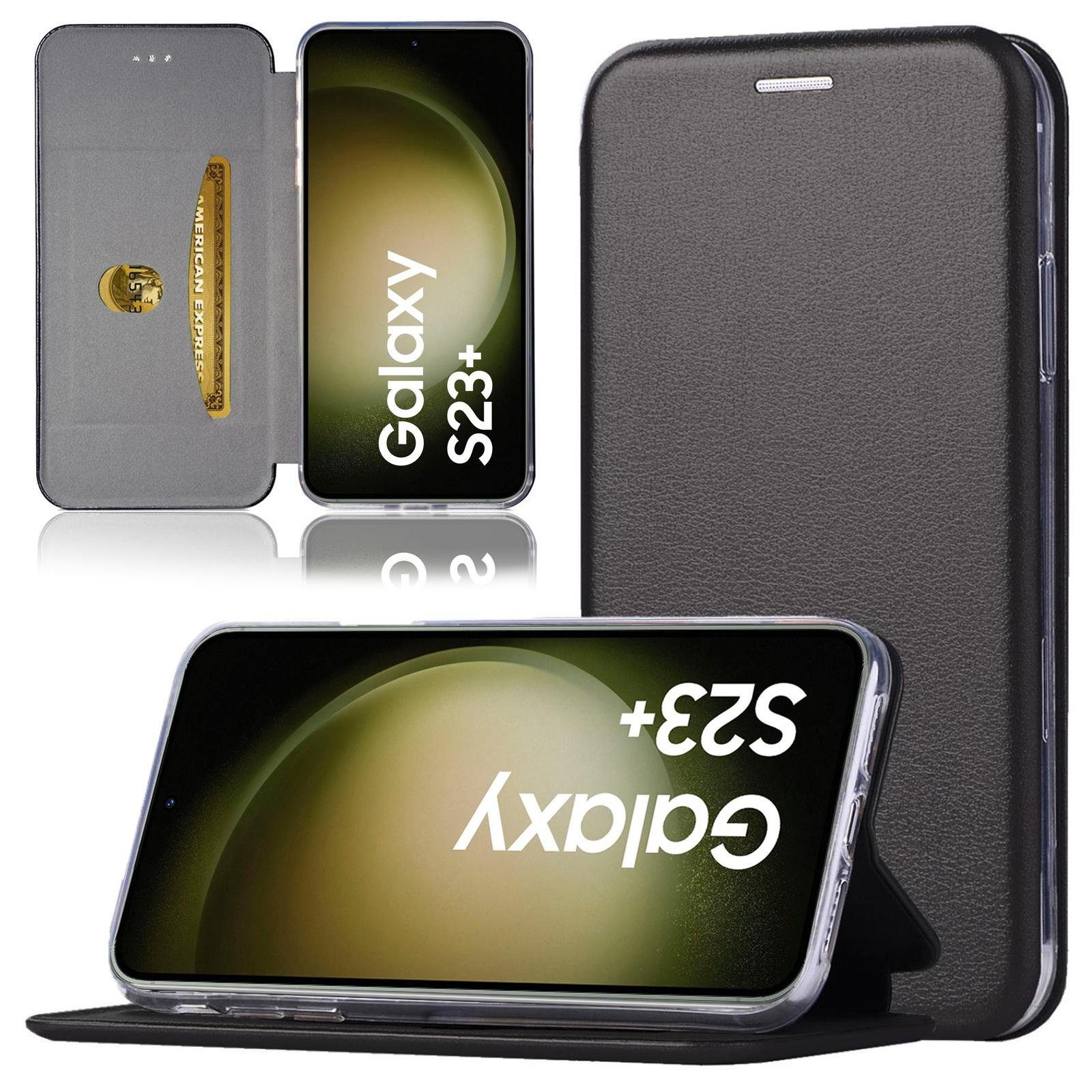 Numerva Handyhülle Hard Cover Etui für Samsung Galaxy S23 Plus, Flip Cover Schutz Hülle Tasche