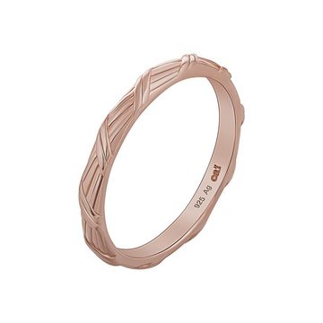 CAÏ Fingerring 925 Silber rosévergoldet Flechtoptik Stacking