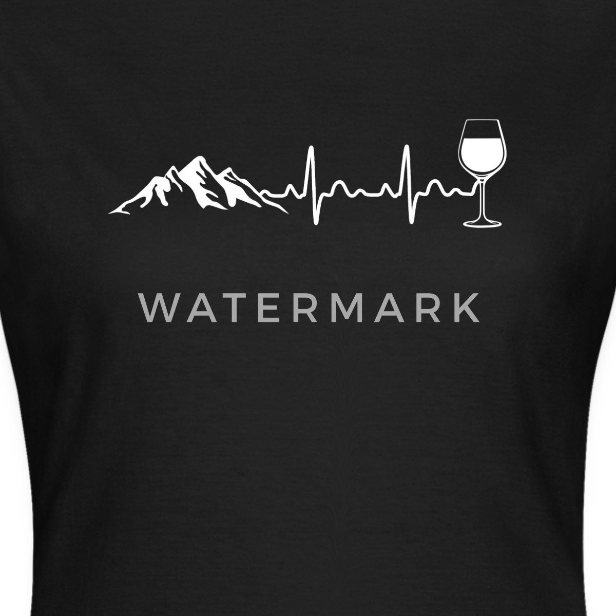 T-Shirt Herzschlag Puls Frequenz Berge EKG Wein Weinkenner Frauen T-Shirt