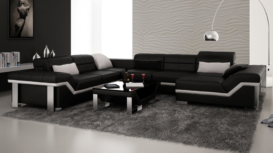 JVmoebel Ecksofa, Ledersofa Sofa Wohnlandschaft Design Couch Modern Ecksofa Sofa