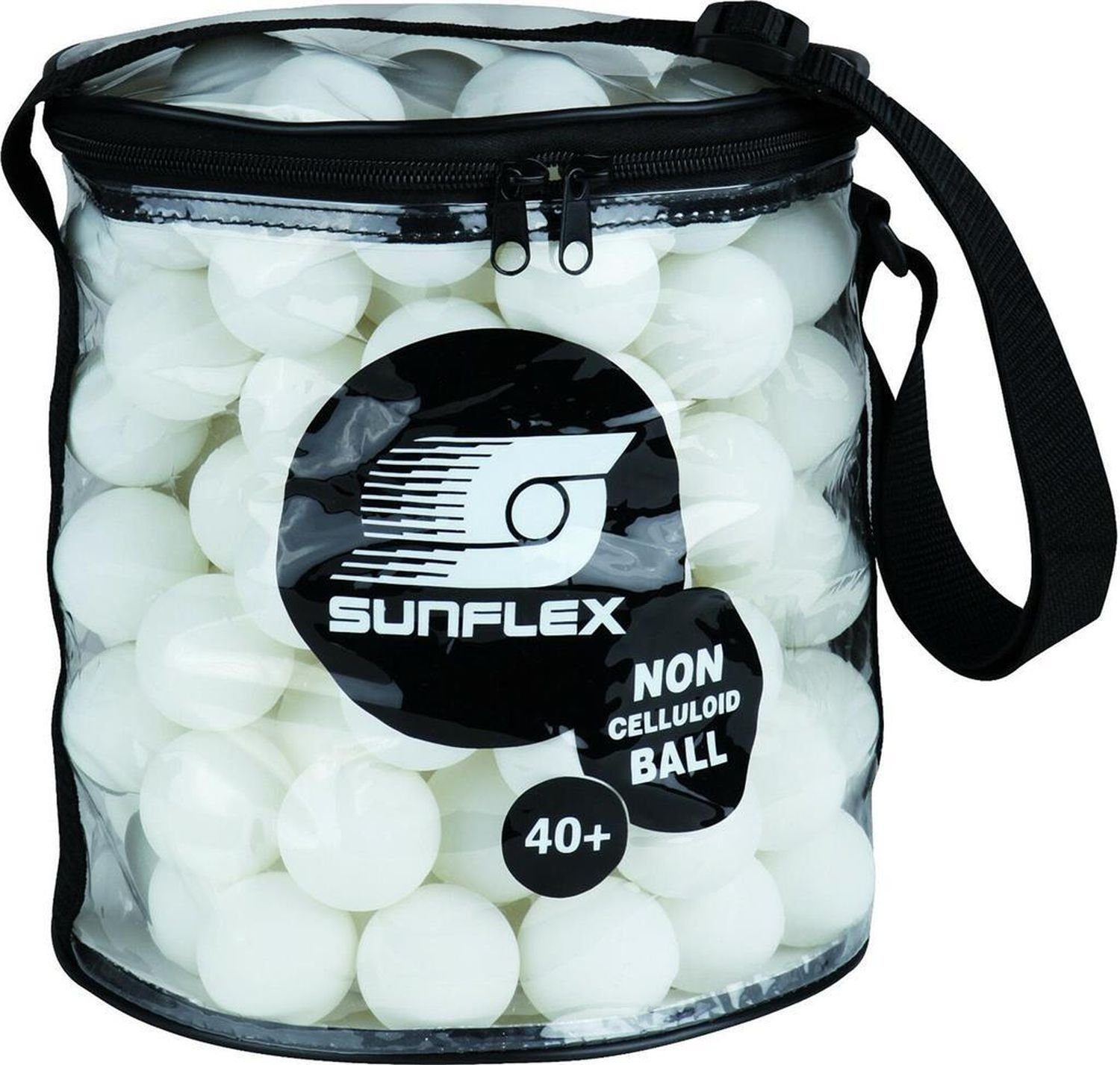 Tischtennisball Balltasche inkl. 144 Tischtennisbälle 40+ weiß