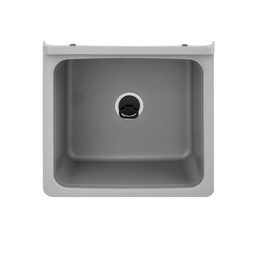 Lavre Waschbecken RIVA, Kunststoff Spülbecken Waschtrog Ausgussbecken, grau, 40x38x22,8 cm