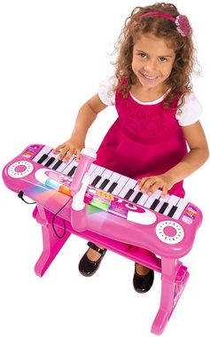 SIMBA Spielzeug-Musikinstrument My Music World Keyboard, pink, mit Hocker und Mikrofon